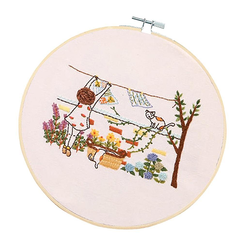 Cross Stitch Embroidery Starter Kit with Pattern DIY Needlework Crafts ED013