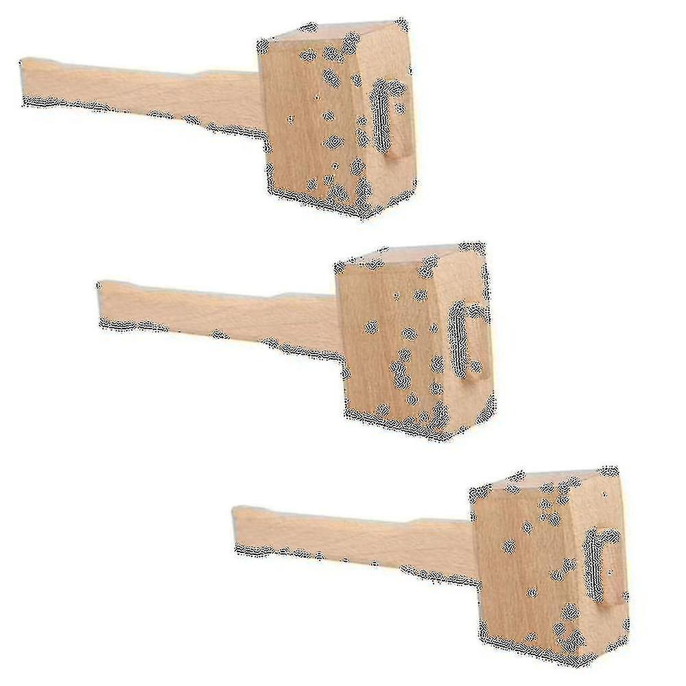 3pcs 250mm Beech Solid Carpenter Wood Wooden Mallet Hammer Handle Woodworking Tool