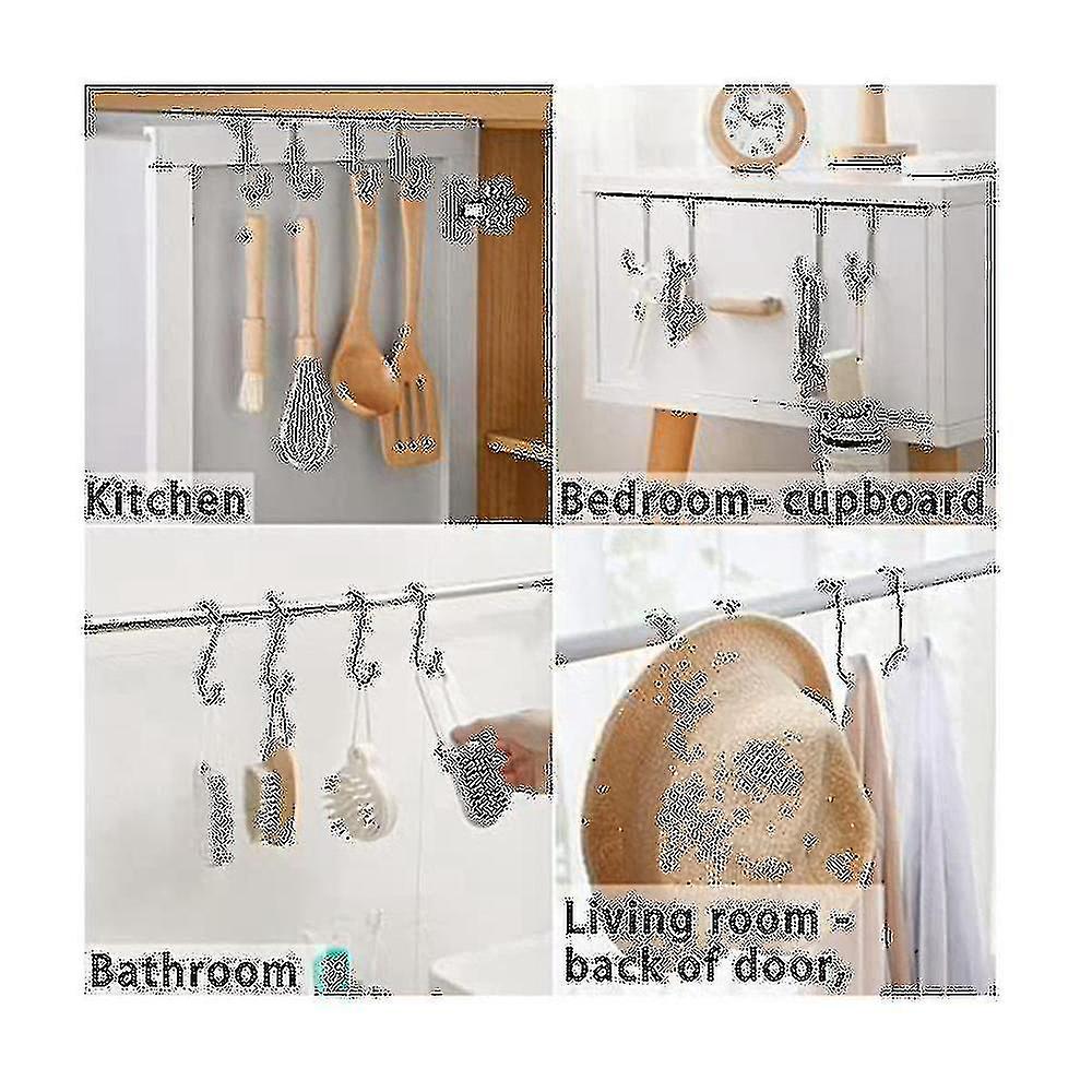Stainless Steel Hook Double S-type Hook Door Hook Back Hook Multi-functional Wall Hook Door Back Ho
