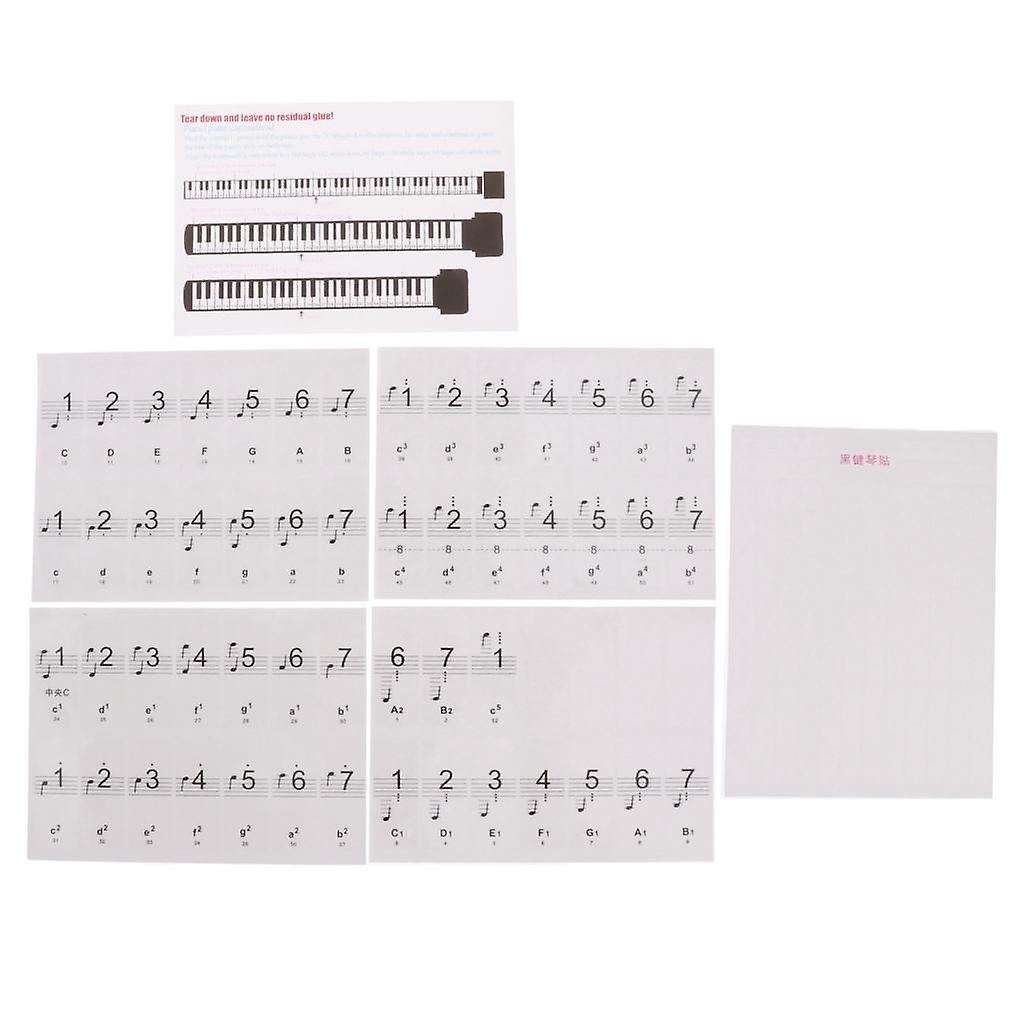 Transparent Piano Note Keyboard Sticker Electronic Keyboard Decal 88 Key