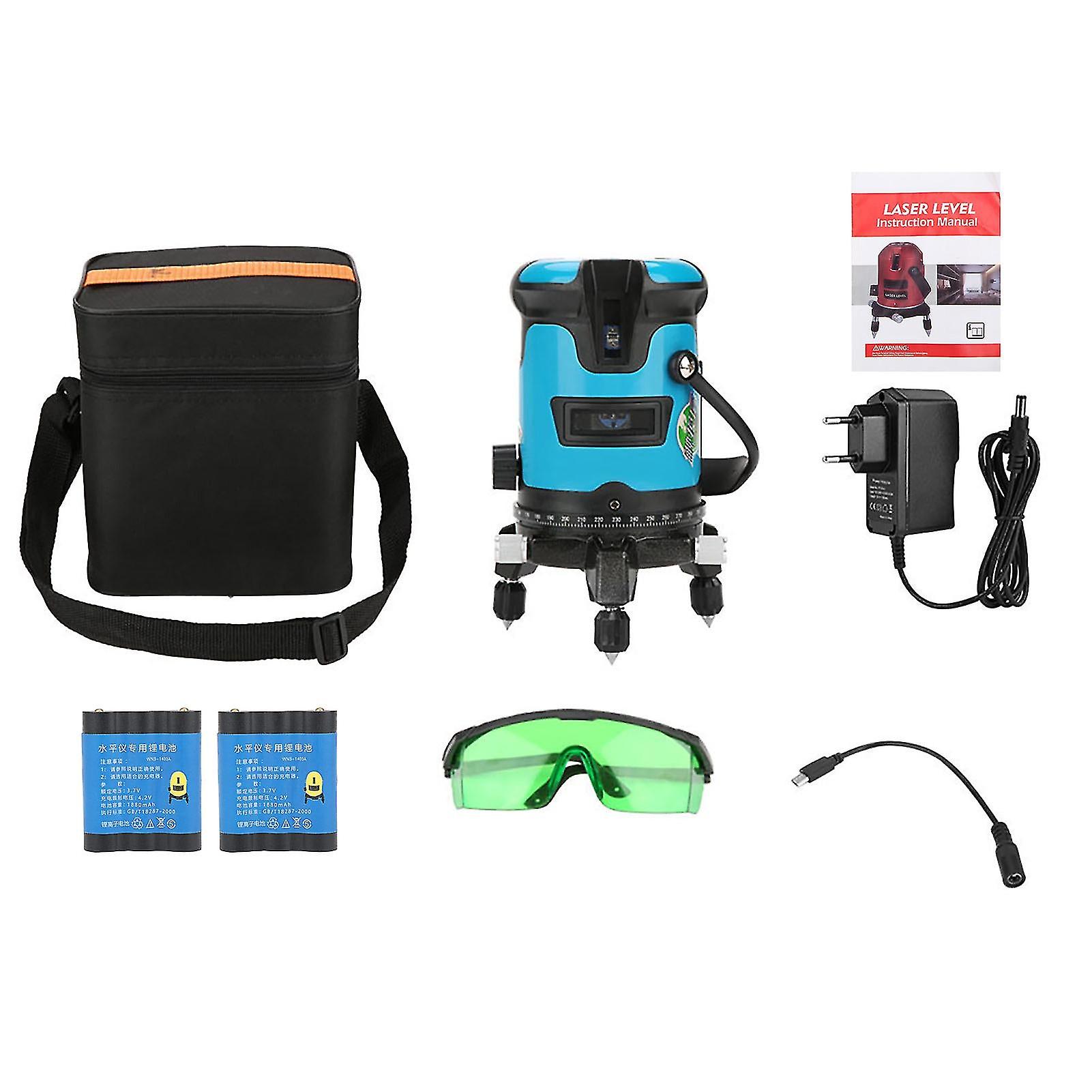 Self Leveling Green Laser Spirit Level 360 Degree Horizontal Vertical Cross 100240v (5 Line Eu Plug)