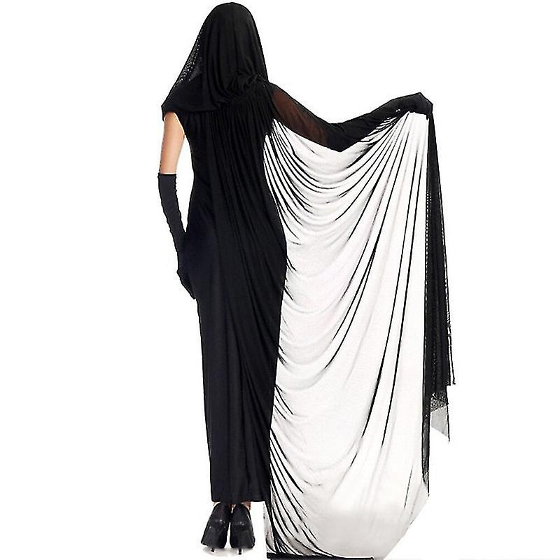 Biniveil Cape Noire Pour Femme - Costume De Sorcière Gothique - Tenue