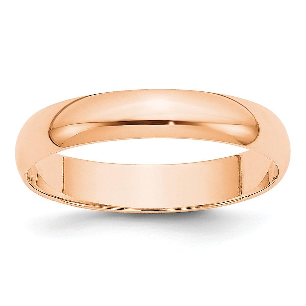10k Rose Gold 4mm Ltw Half Round Band Ring-Band Style-Ring for Women and Men - Ring Size: 4 to 14