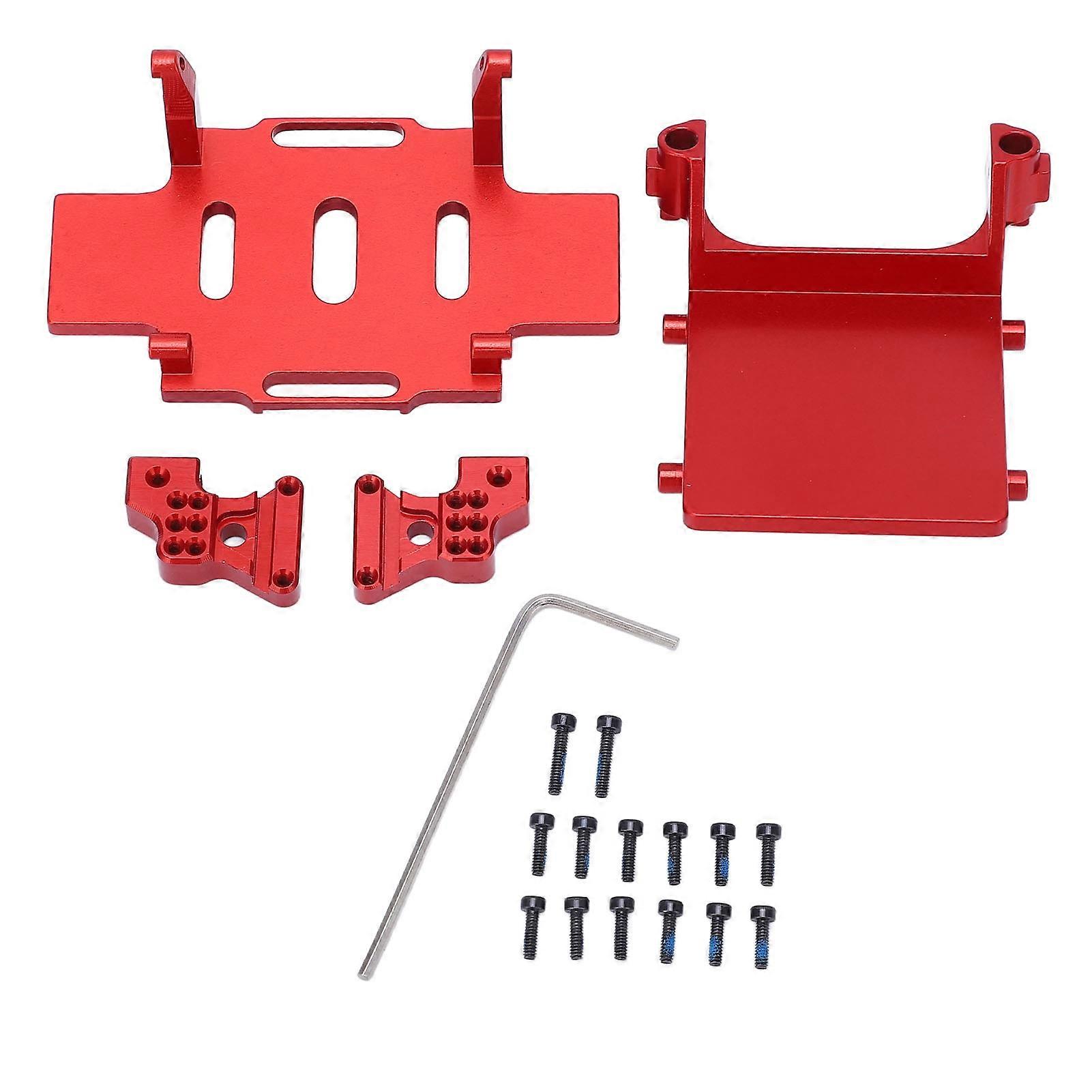 RC Rear Shock Tower Aluminium Alloy ESC Bracket Battery Tray For AXIAL 1/24 SCX24 Replacement for Ford Bronco Red