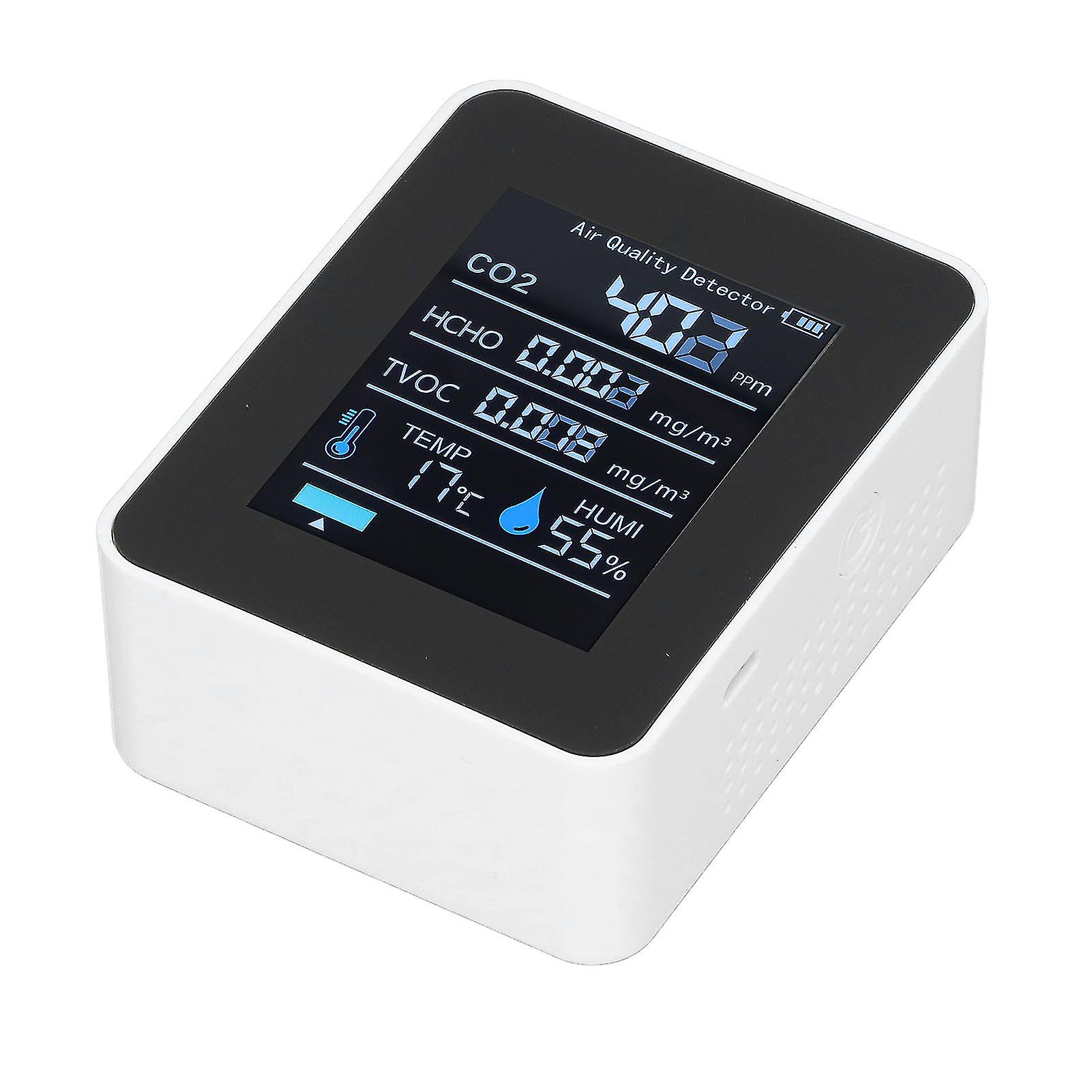 5 in 1 Air Quality Monitor Bluetooth APP Carbon Dioxide Detector USB Charging TVOC Temperature Humidity HCHO CO2 Tester