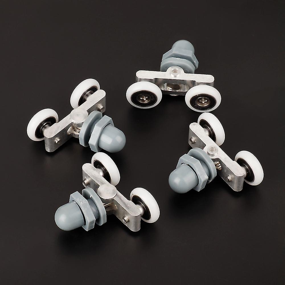4pcs Durable Double Sliding Roller Track Door Wheels 23mm Quiet