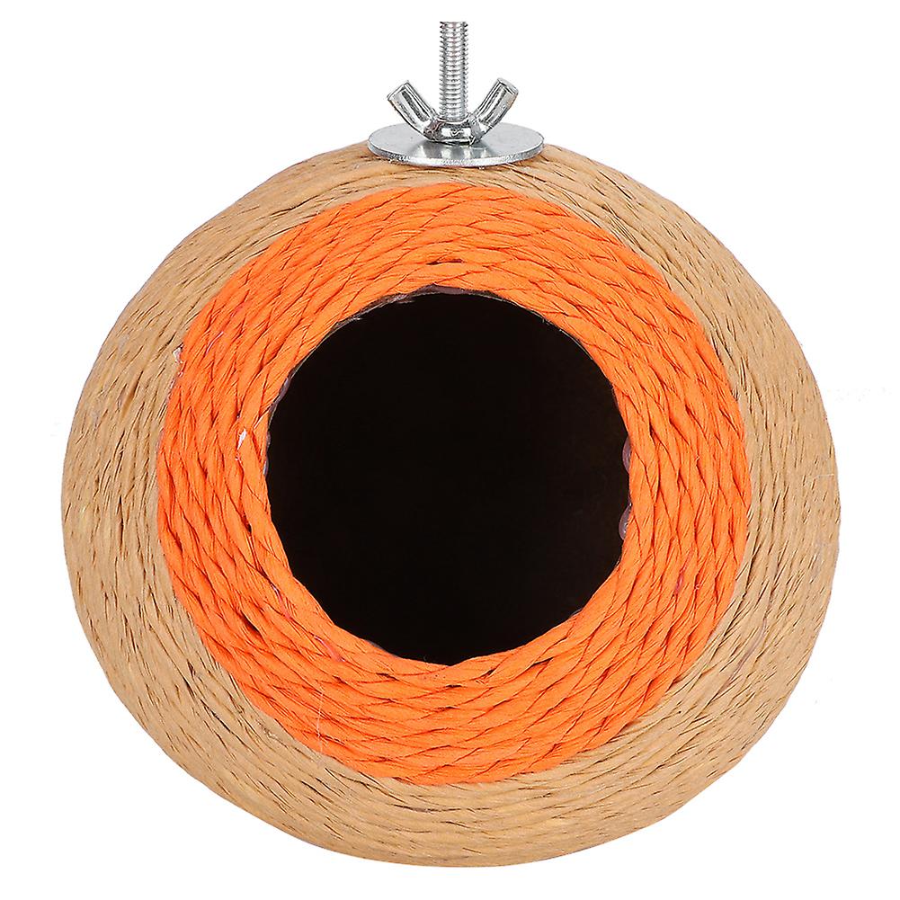 Handmade Woven Coconut Shell Bird Nest for Parrots Hamsters, Natural Hatching Nesting Cage Cave, Durable and Safe Small Animal Habitat
