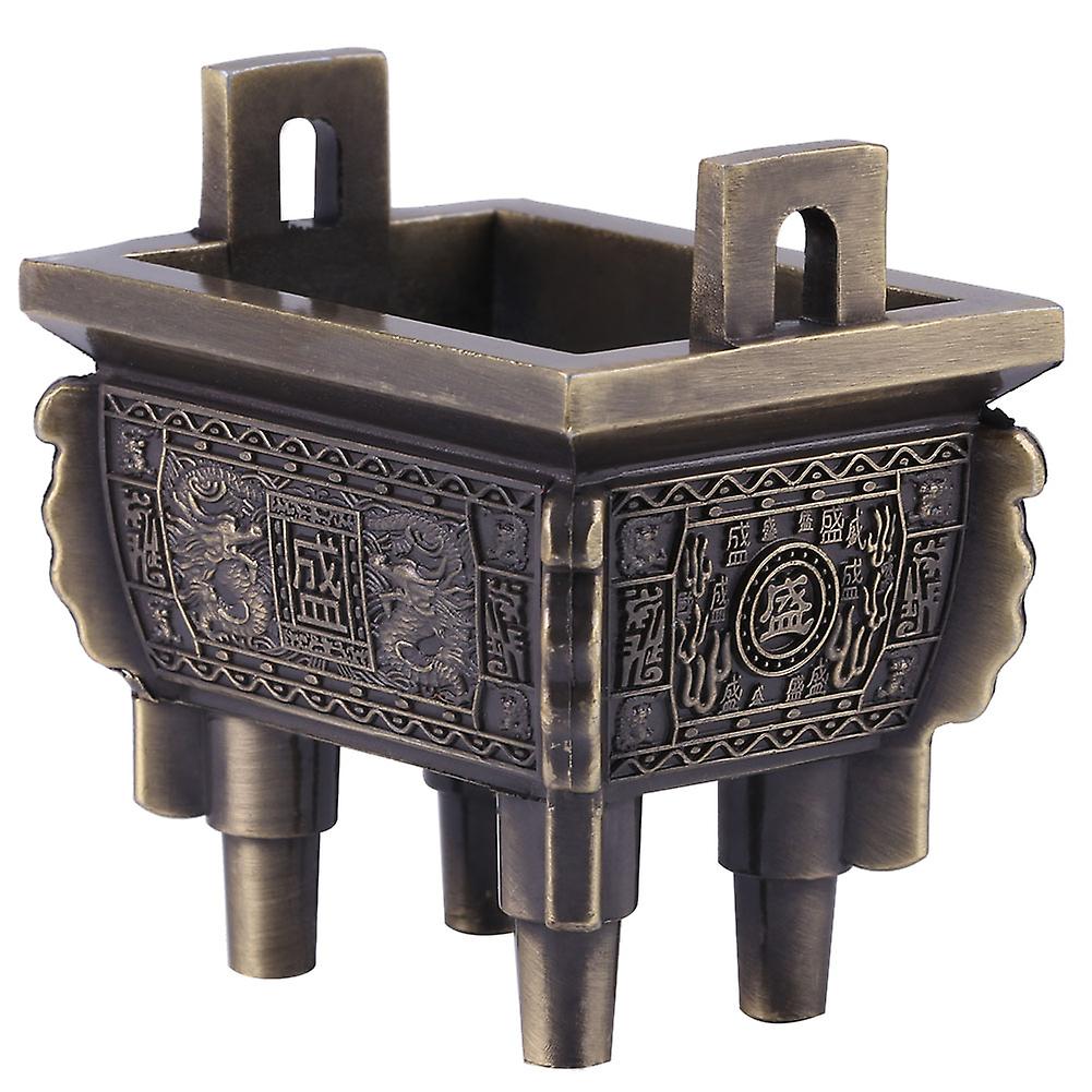 1Pc Mini Multi-Function Bronze Incense Stick Burner Holder 50x38x52mm