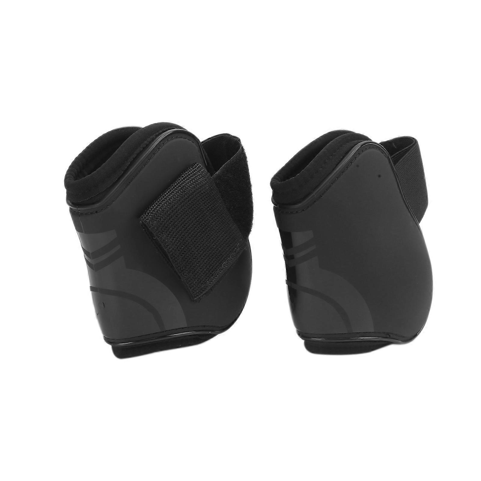 Lot de 4 guêtres de protection légères et réglables pour chevaux, idéales pour le saut d'obstacles. Lot de 2 guêtres arrière noires (L).