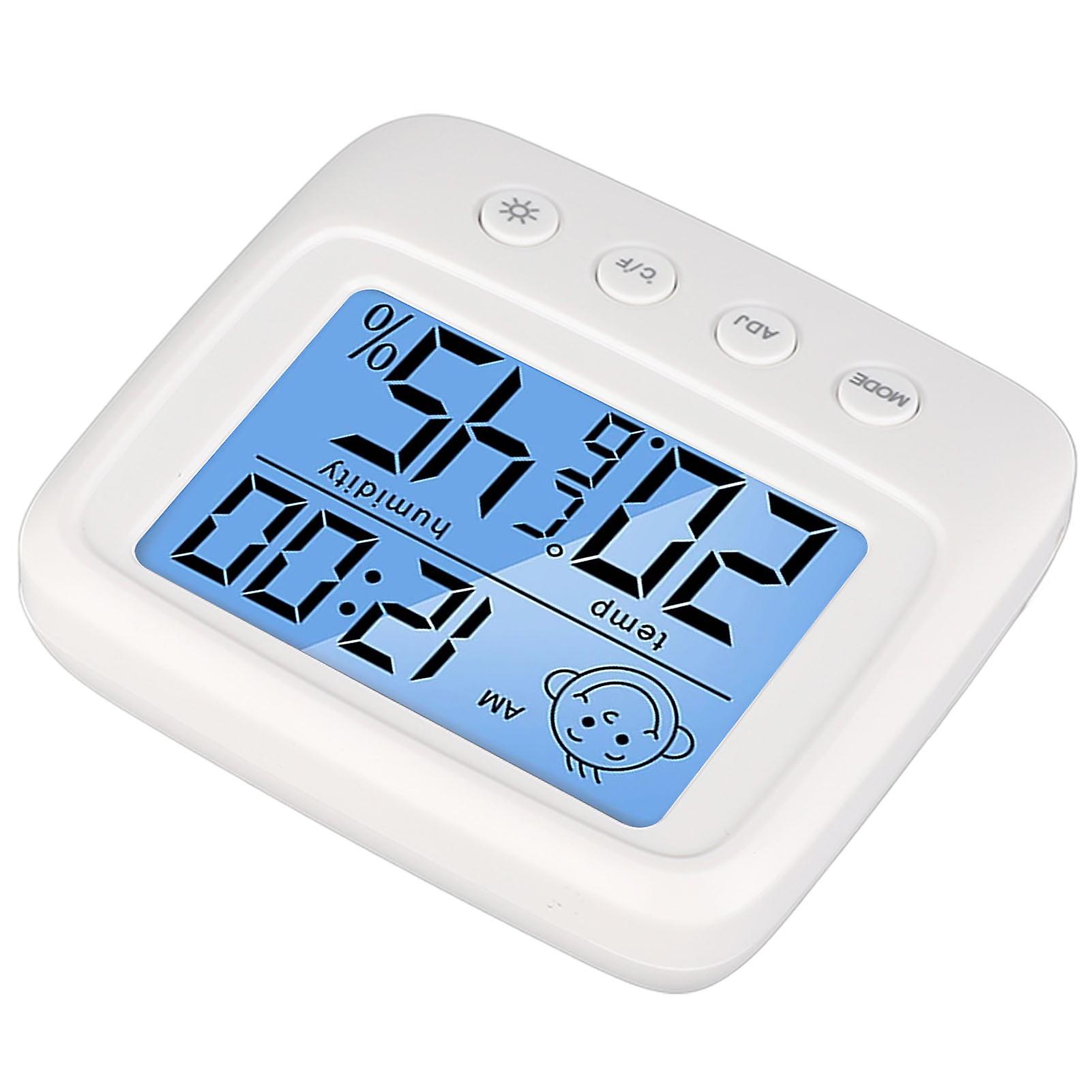 Digital Alarm Clock with Temperature Humidity Multifunction Digital Thermometer Hygrometer with Backlight Time Display