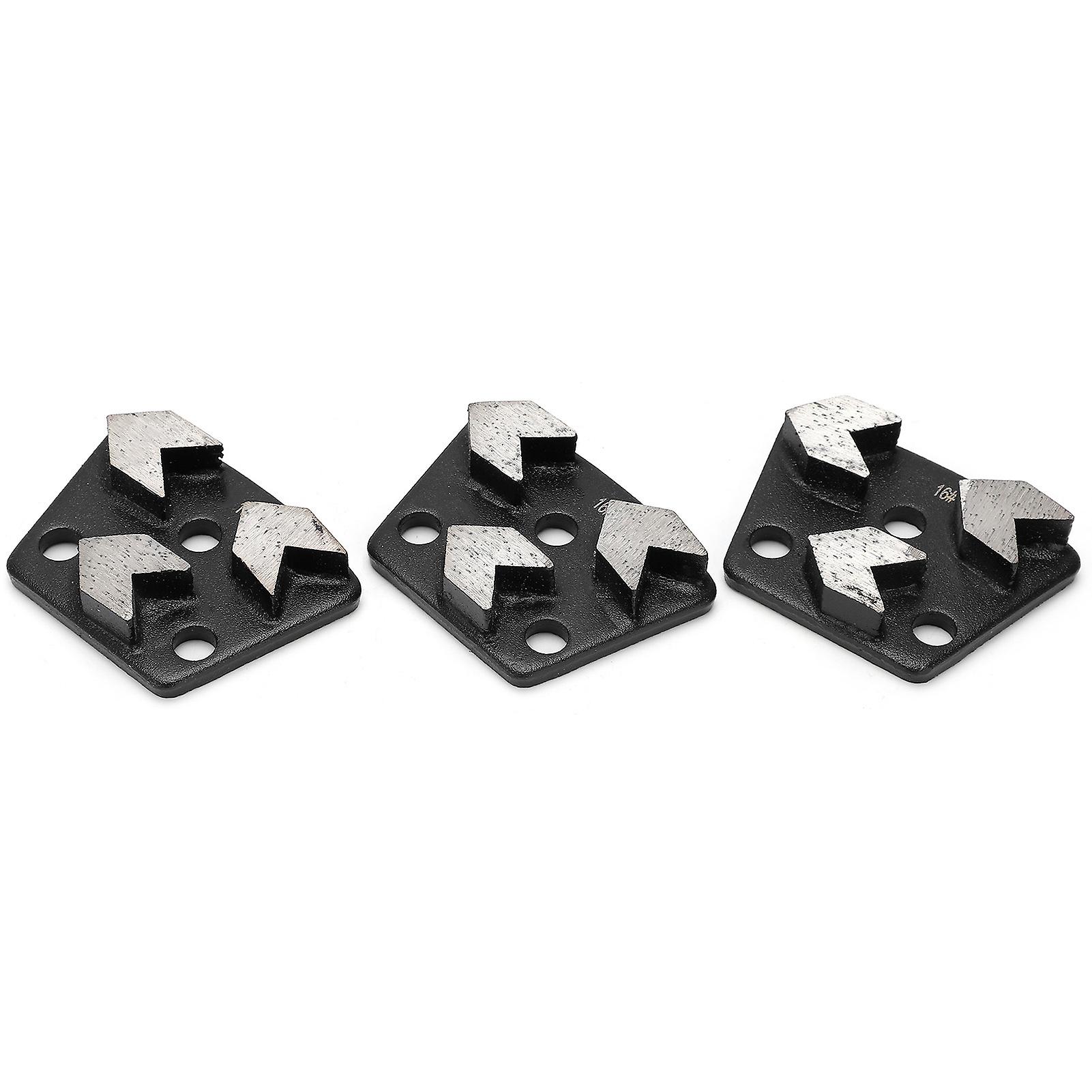 Set of 3 trapezoidal diamond grinding discs for concrete, 16#, black