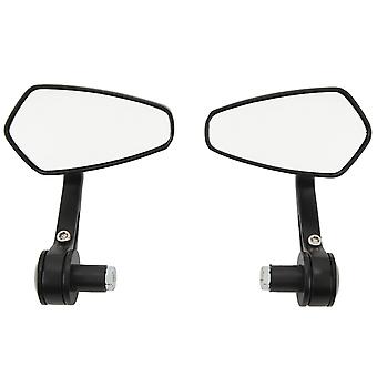 Espelhos Retrovisores de Guidão de Moto Design Hexagonal Modificado Ajustável Preto Durável Liga de Alumínio Fácil Instalação 2 Peças Fo