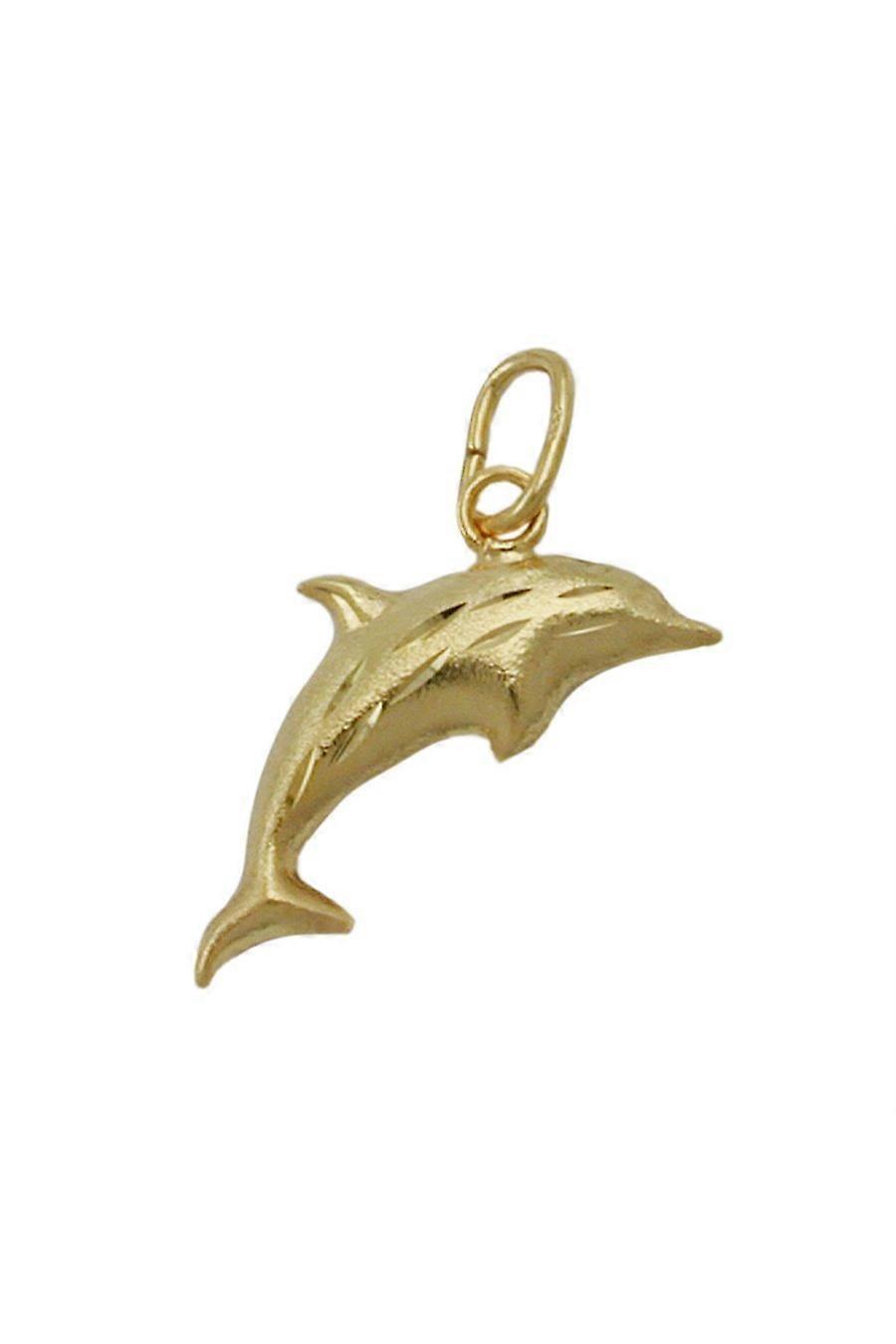 Pendant Dophin With Diamond Cut 8k Gold - Gl431075