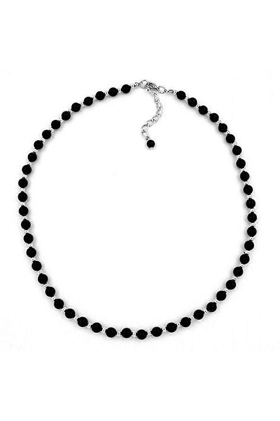 Necklace Black/silver Beads - Gl07002