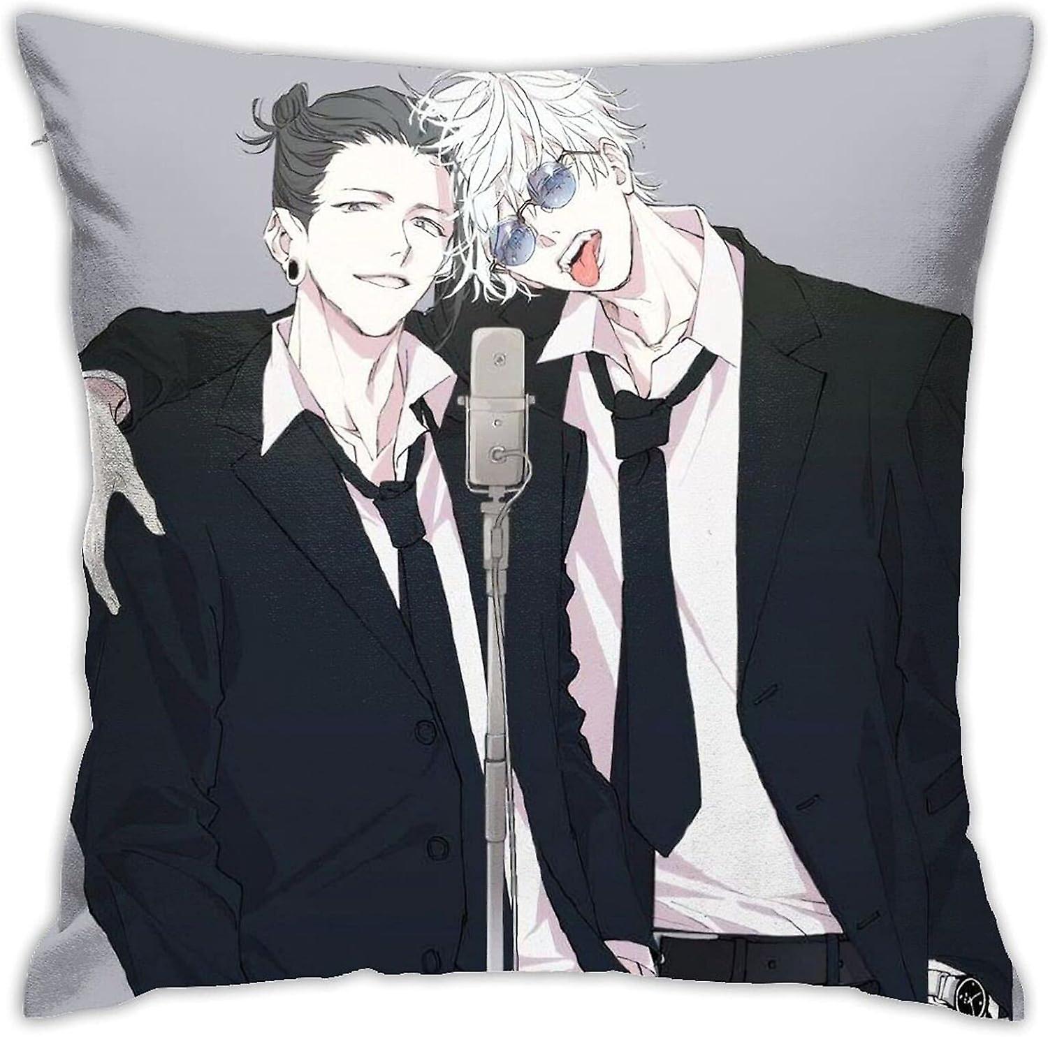 柔術五条悟枕カバー Ryomen Sukuna Itadori Yuji Soft Decorative Square Throw Pillow Case Cushion Covers Luxury Pillowcases for Sofa Bed C