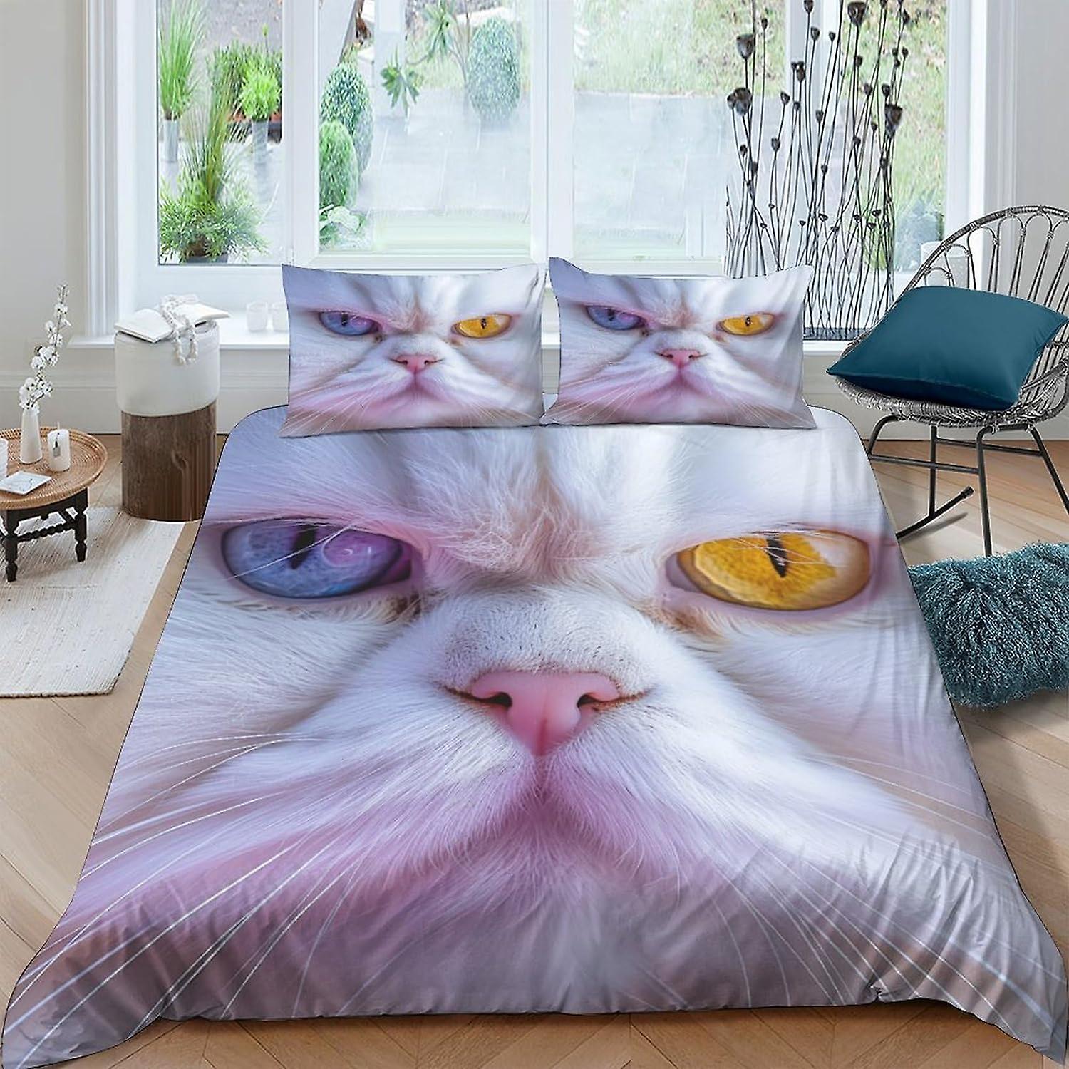 XYueww Kinder Bettwäsche Set - 3D Druck Mikrofaser 3-teilig Single 135x200cm