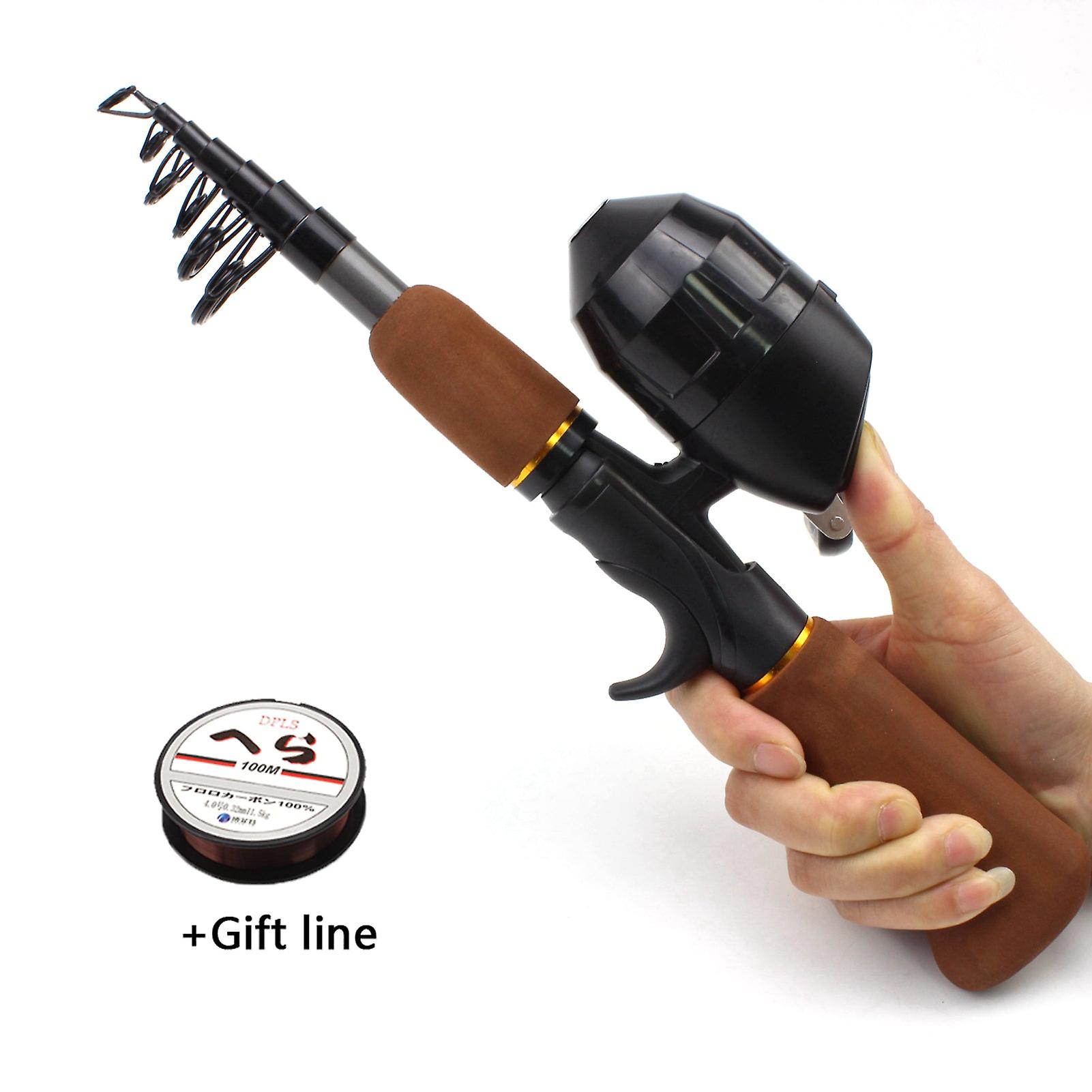 150 ס"מ חכה וסליל נייד מתקפל חכה יציקת חכה פחמן מוט ים משולב דיג סט דיג מוט כיס על סירה