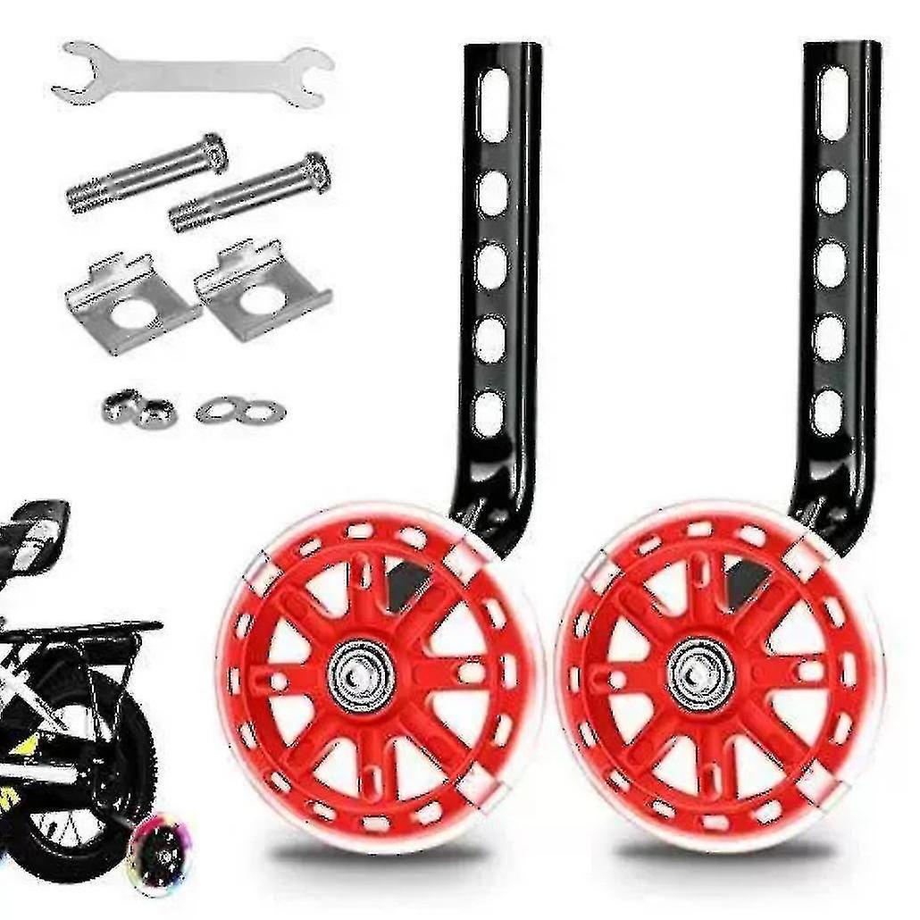 Pair of children's bicycle riding flashing silent training wheels, suitable for 12-20 inch single sp
