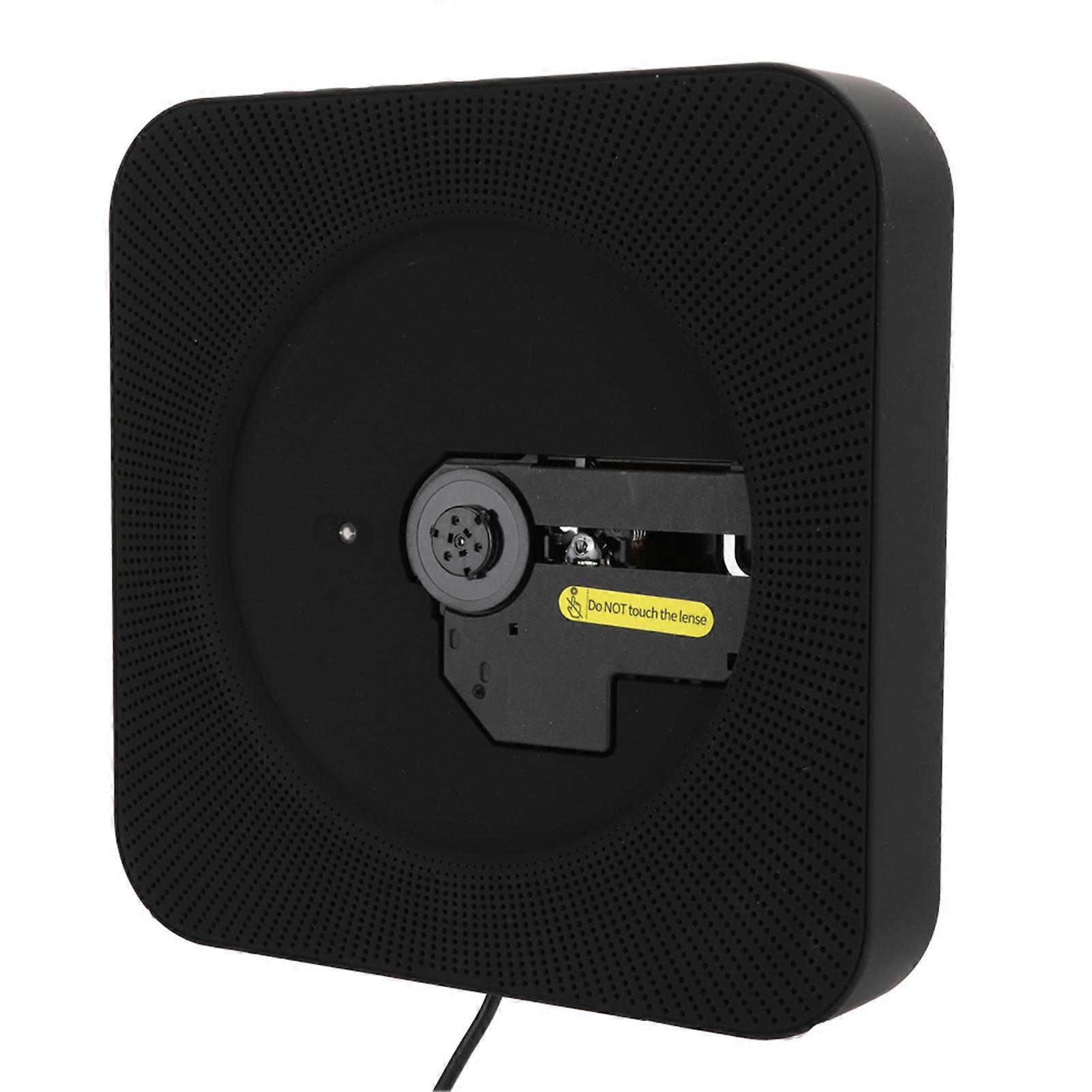Wall Mounted Bluetooth CD Player Speaker 7.4x7.4in Black with Remote