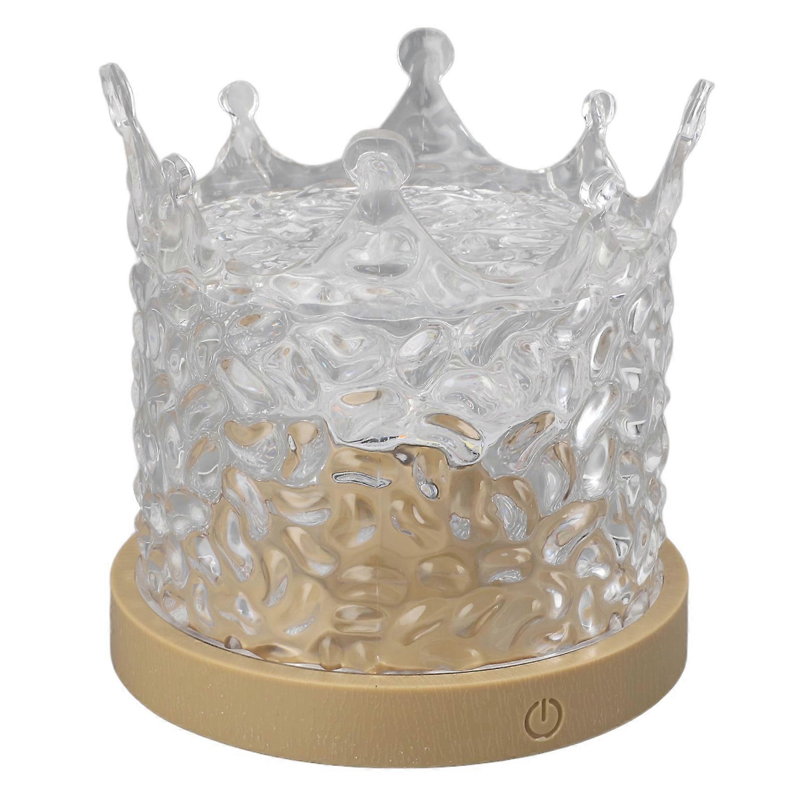 Lampe de chevet rotative à LED avec motif d'eau dynamique USB, projecteur d'ondes, 3 températures de couleur, intensité variable