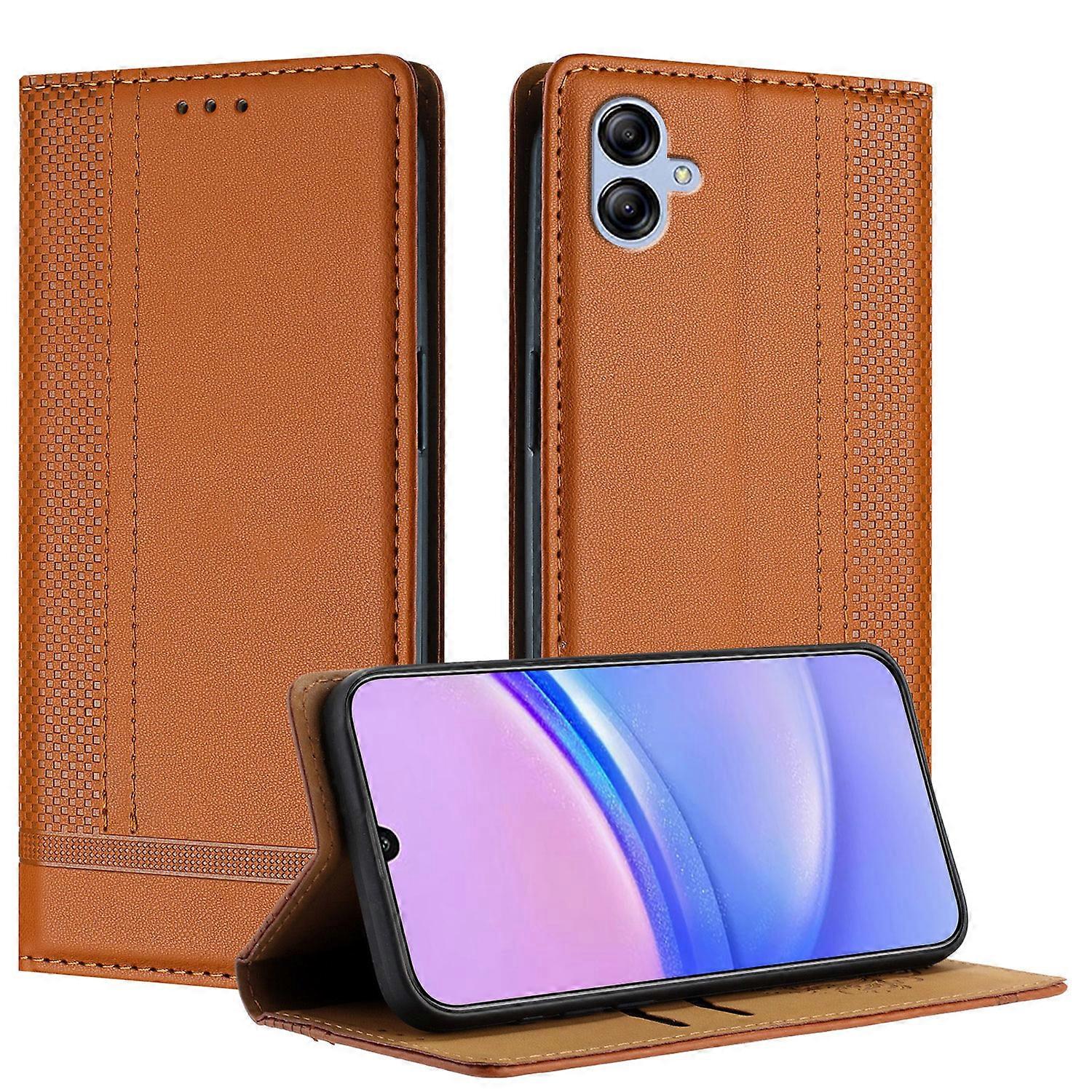 Case For Samsung Galaxy A04E F04 M04, Vintage Stitch Leather Wallet Case Card Slot Kickstand Magnetic Closure Shockproof Flip Folio Case Cover