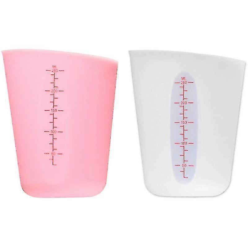 Flexible Silicone Measuring Cup Set For Epoxy, Butter, Chocolate And More - 2 Squeeze And Pour Cups - Dishwasher Safe - Standard And Metric 250 Measur