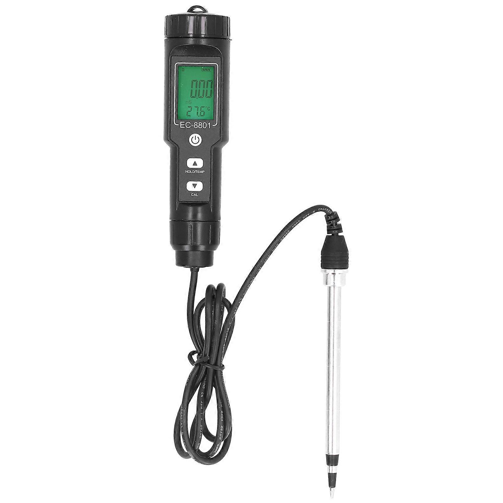 Soil EC Temperature Tester with Backlight Portable Conductivity Meter Hydroponics Agriculture NO.6070