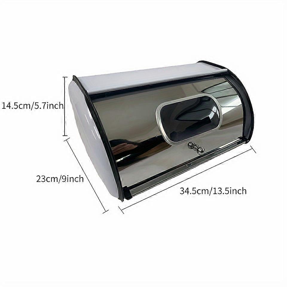 Mirrored Bread Storage Box - Leak-Proof, Reusable, and Durable Metal Container with Airtight Seal and Unique Window Design - Perfect for Kitchen Organ