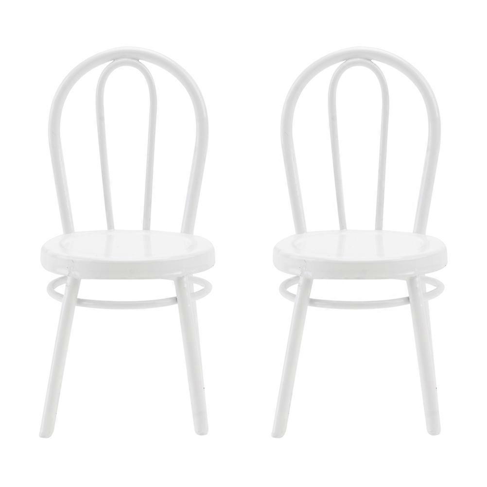 2Pcs Iron Artificial Chairs Imitation Chair Models Decorative Emulation Chairs