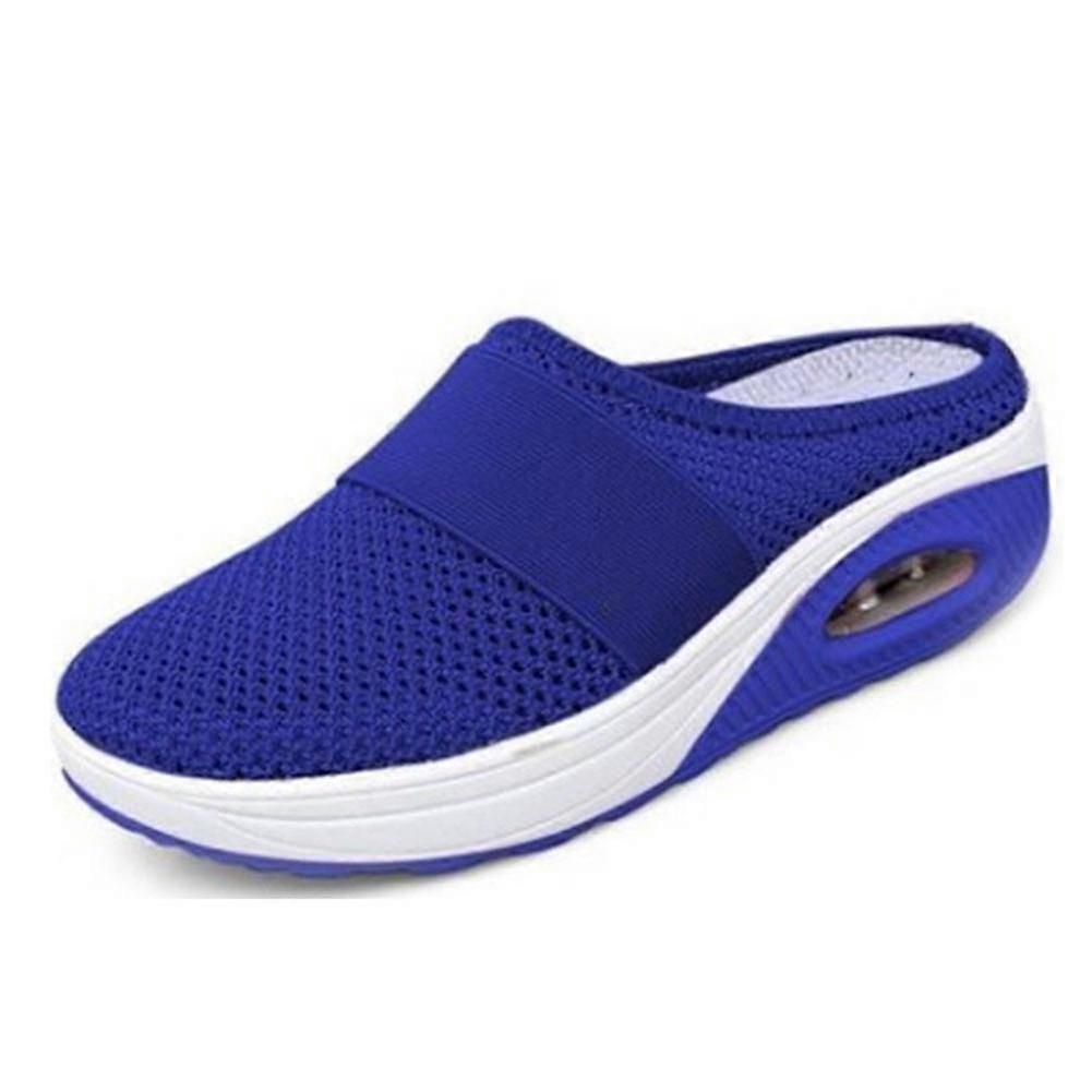 Summer Breathable Lightweight Air Cushion Slip-on Walking Slipper Flat Shoes