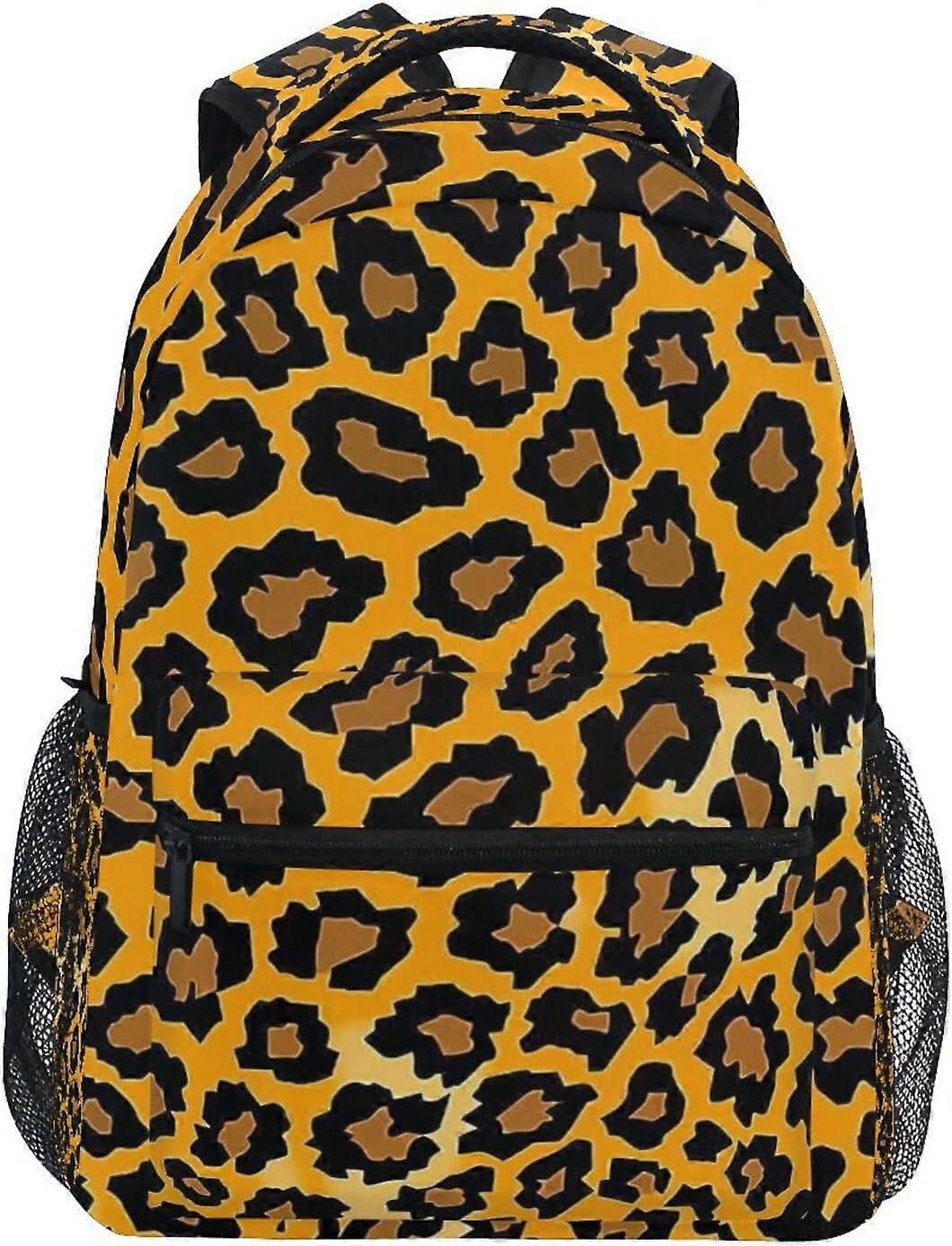 女の子のための茶色のヒョウプリントバックパック男の子の学校のバックパックキッズスクールバッグ軽量の学生小学生3番目45年生ショルダーバッグブックバッグDa
