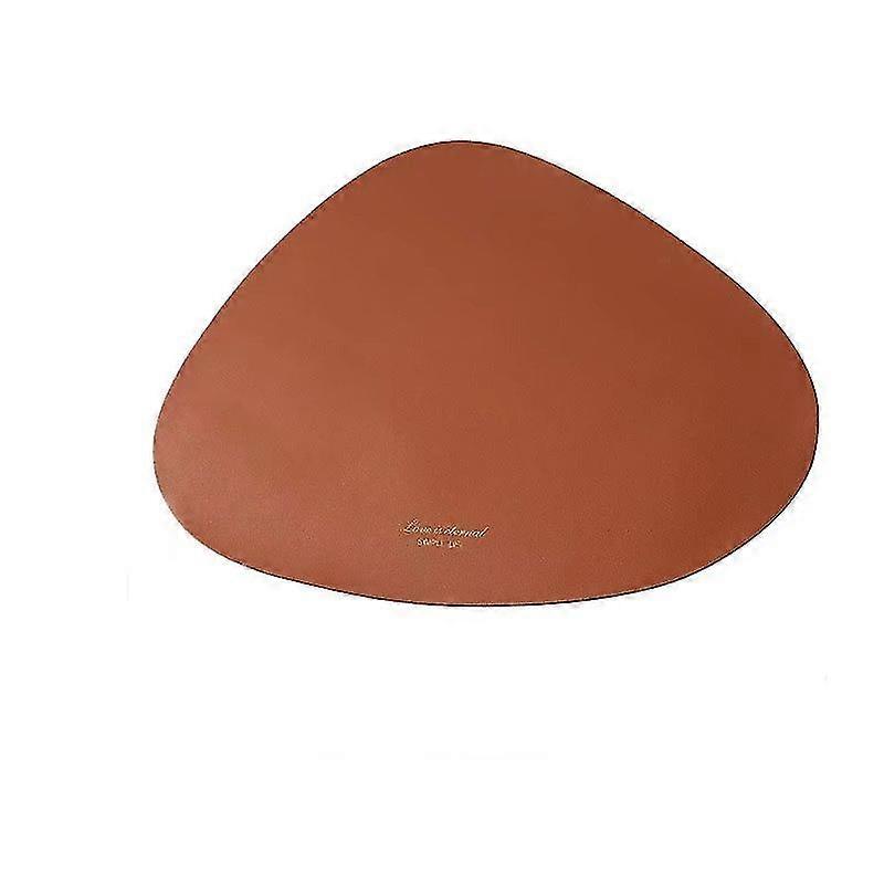 Simple And Creative Irregular Western Placemat, Leather Placemat, Approx. 45 Cm (brown)