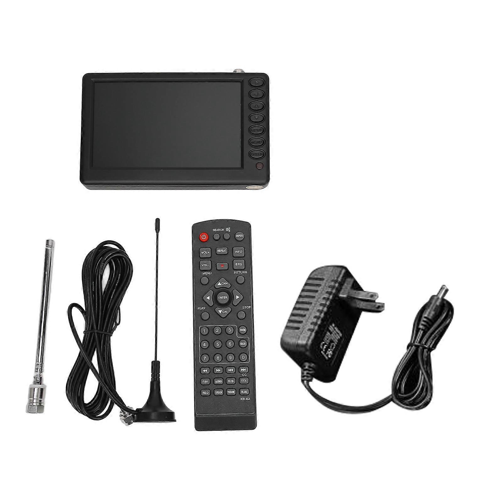 5 Inch Portable Digital TV ISDB T Multiple Interface High Sensitivity Rechargeable Portable LED TV US Plug 110?220V