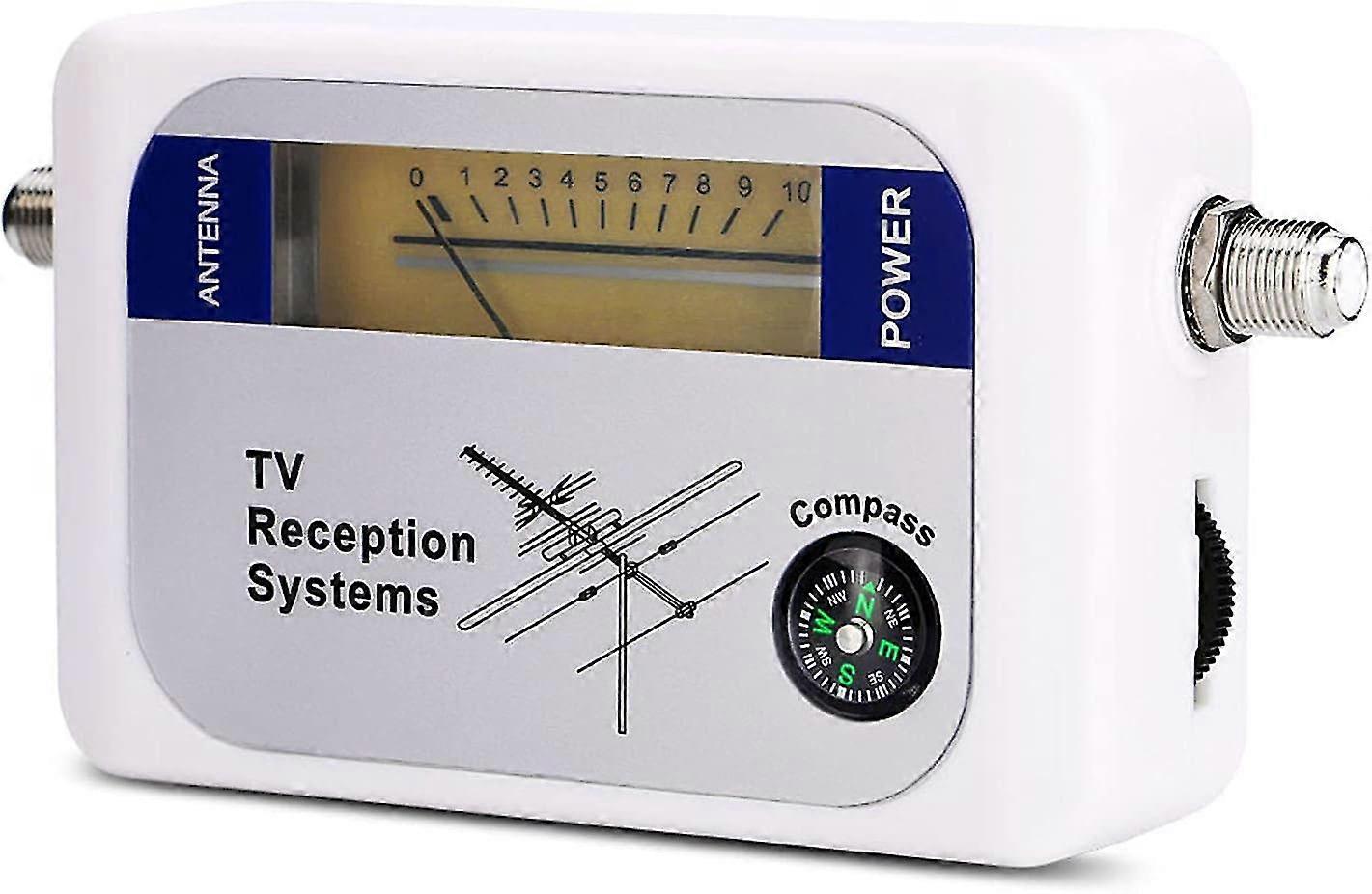 Digital Satellite Finder - Portable Satellite Signal Strength Finder with Battery Charger and Compass for TV Signal Strength