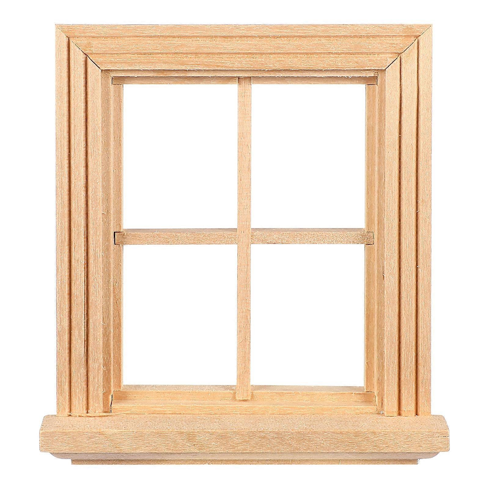 Miniature Window Frame Model Tiny Furniture Window Ornament Toy for Doll House