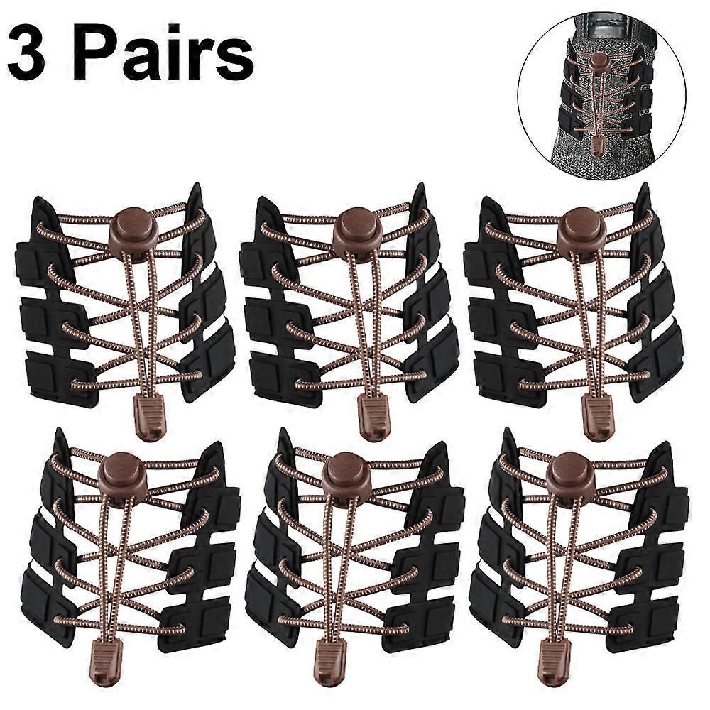 Sunrain  3 pairs Elastic Shoe Laces No Tie Adjustable Tieless Rubber Shoelaces