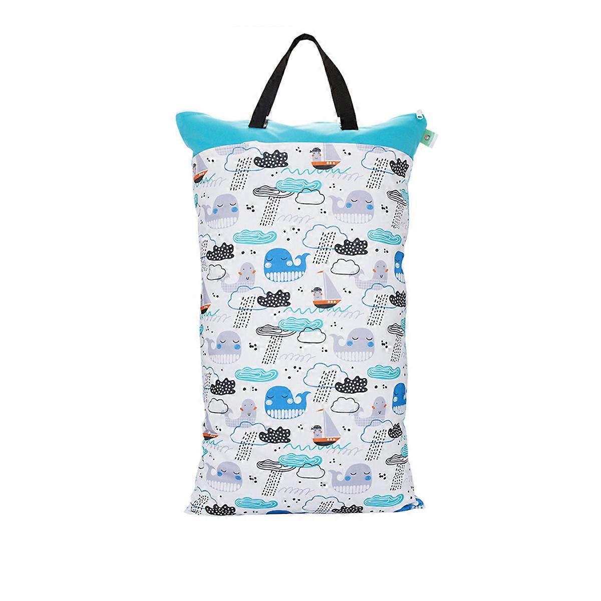 1 kpl Uudelleenkäytettävä riippuva vauvanvaippa vedenpitävä kuiva ja märkä pussi (osa L)