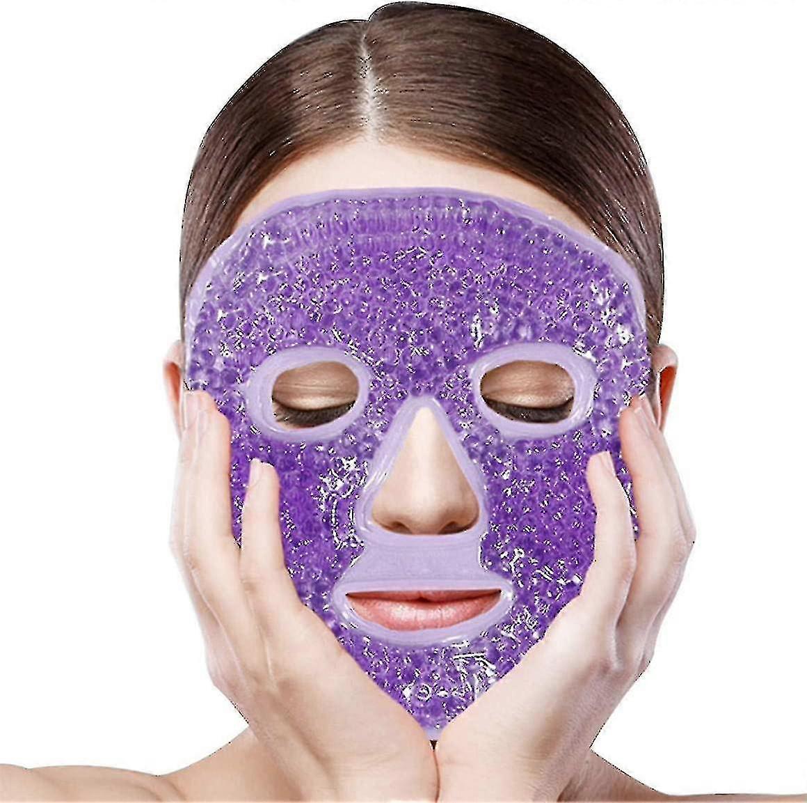 Cold Face Eye Mask Ice Pack Reduce Face Puff Dark Circles, Gel Beads Hot Cold Compress Pack Face Spa Skin Care