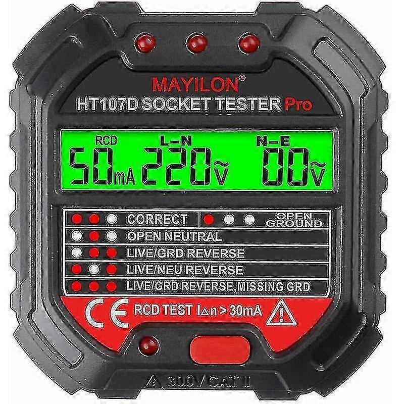 Socket Tester Electric Socket Tester Multifunctional Leak Detector With Wall Outlet Voltage Display