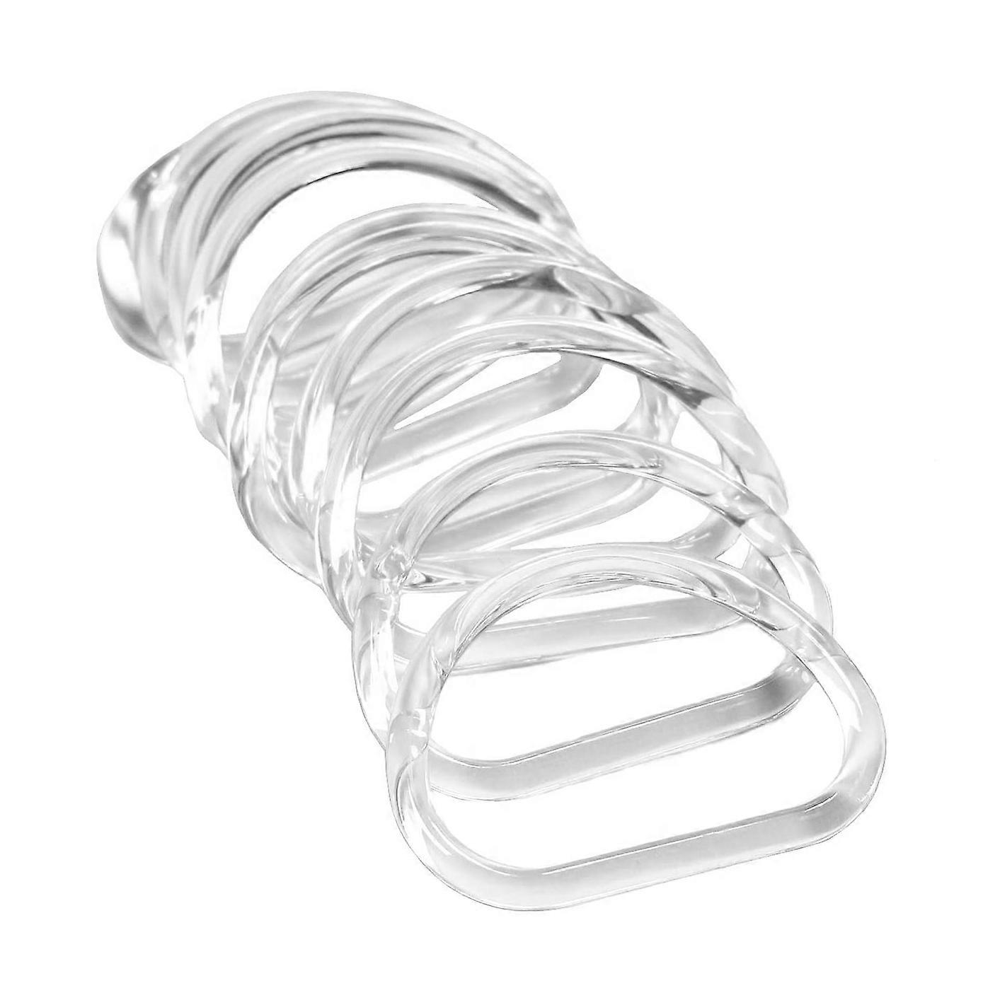 10Pcs Transparent Bag Handle Replacement D Shape Purse Handle for Handmade Beach Bag Handbags Purse