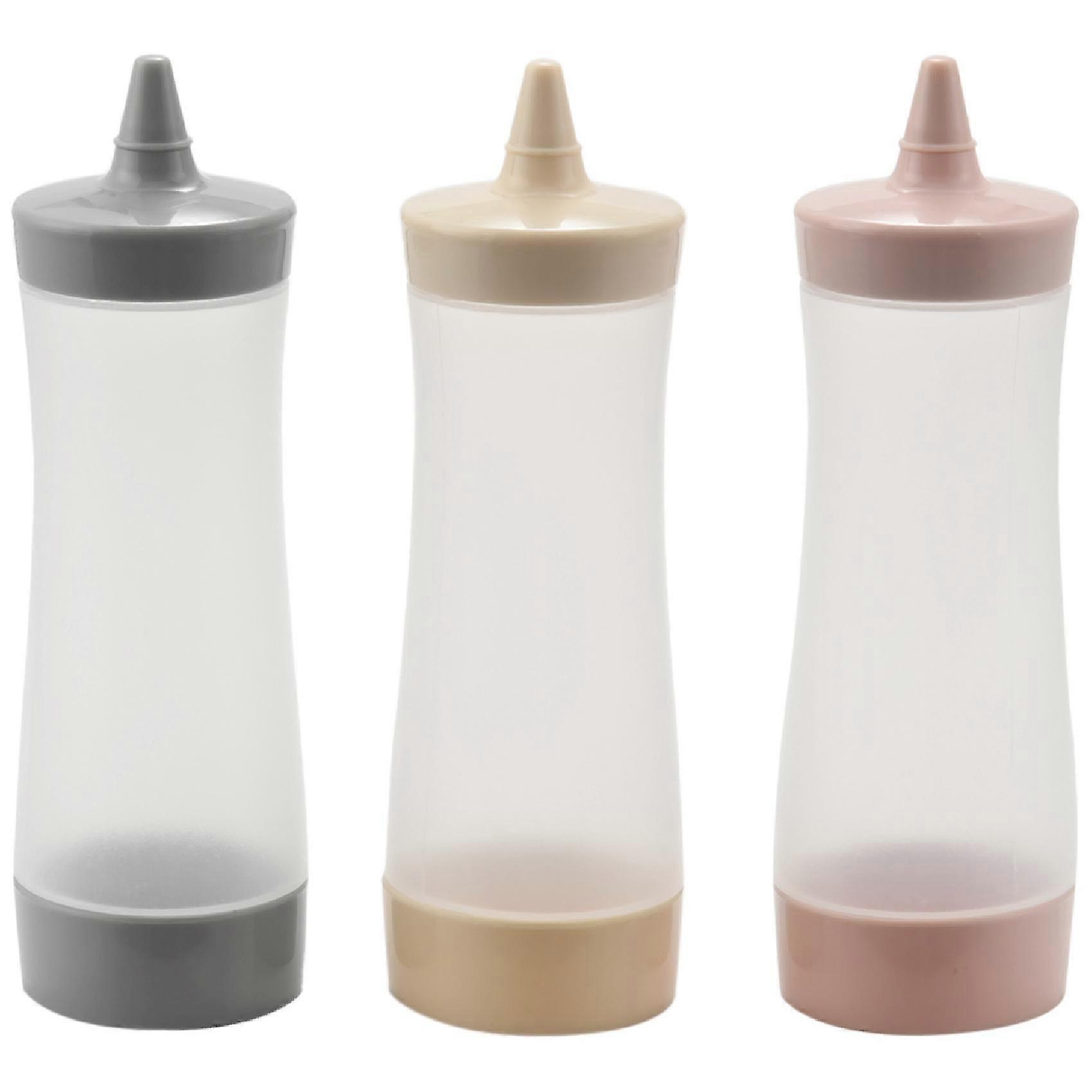 3 Pcs Condiment Squeeze Bottles, Squeeze Bottle, Condiments Ketchup Camping Sauce, Bbq, Dressings-YuJia