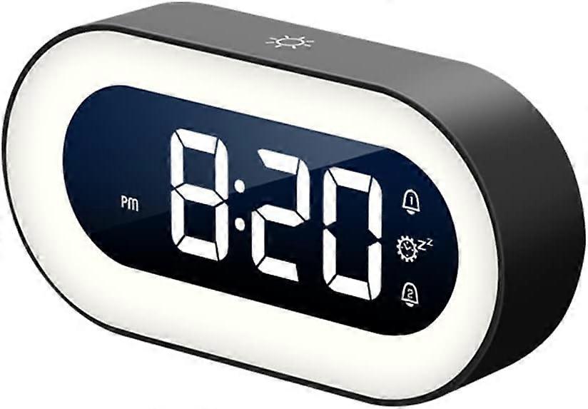 LED digital desk clock with electronic timer and snooze function - USB rechargeable - Variable intensity - Green