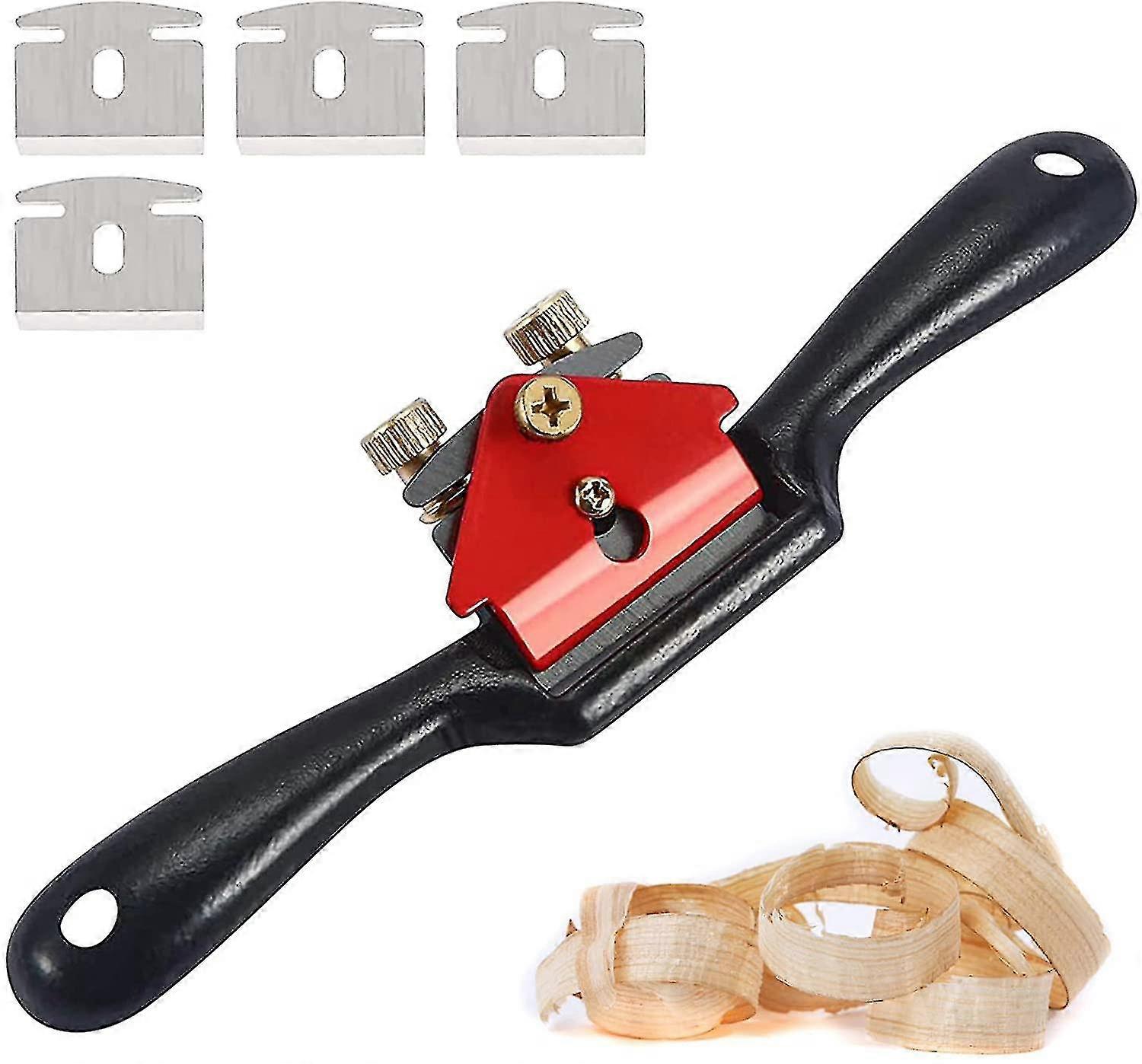Plane Planer Wood Hand Planer, Woodworking Hand Tool, 9'' Adjustable Spokeshave Manual Planer With 4 Blades,versailles