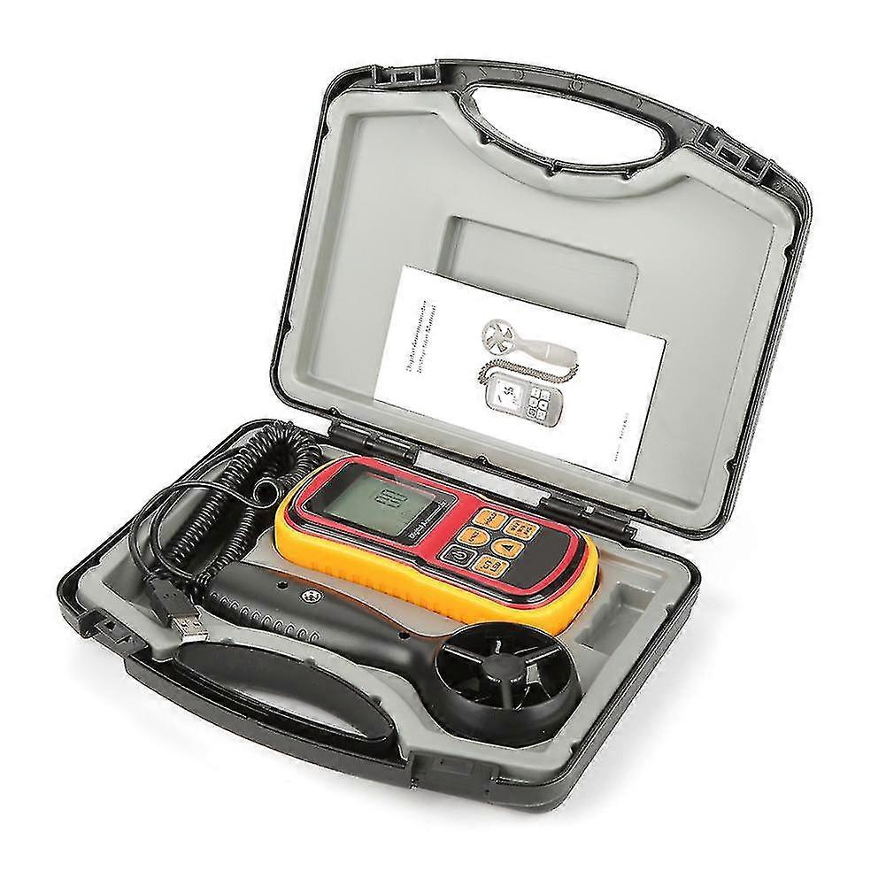 Gm8901 handheld lcd digital anemometer air speed tester wind velocity temperature meter