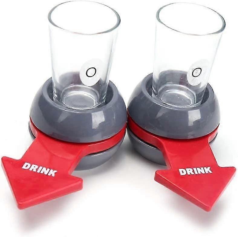 Yaju Spin The Shot With Shot Glass Spinner,spin And Drinking Game Shot For Bar Parties Holidays,get Togethers(set Of 2-red)