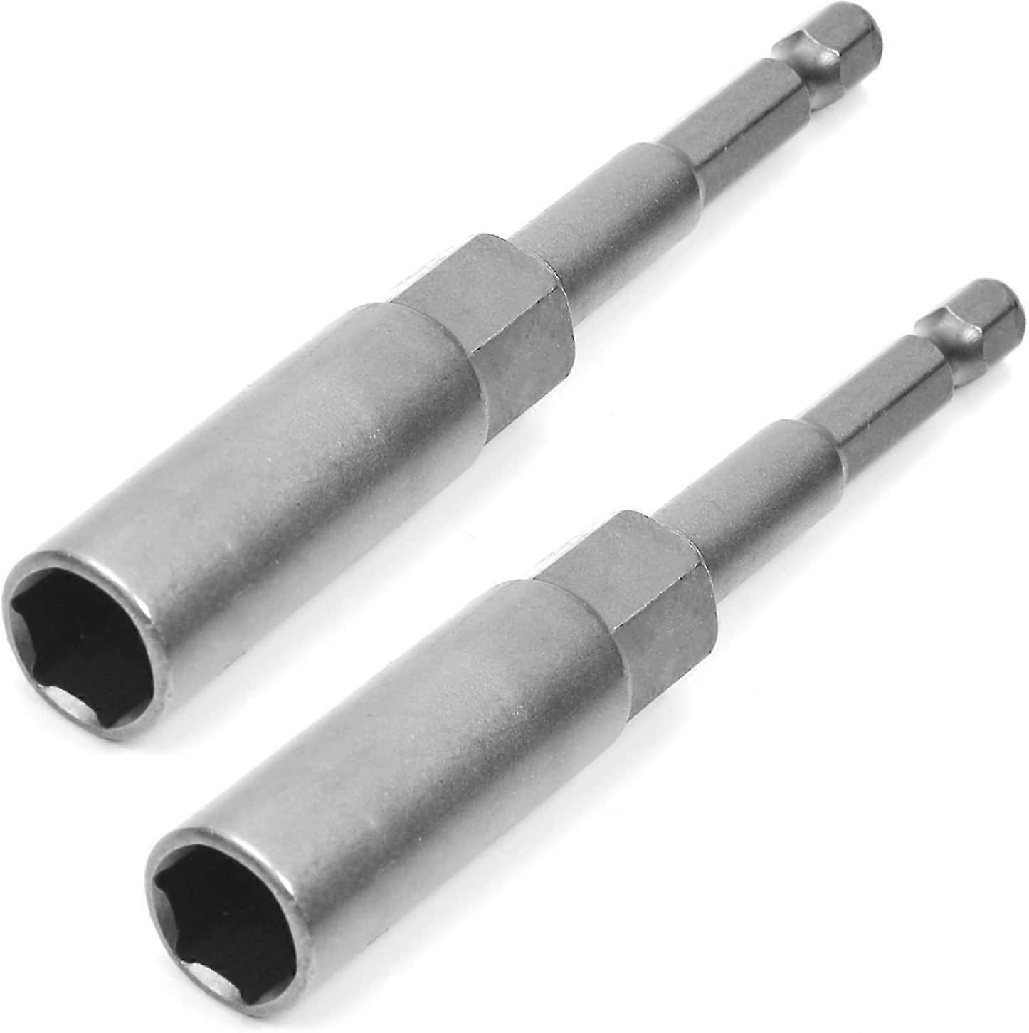 1/4" Quick Change Hex Shank Nut Holder Drive Bits Metric Non-magnetic - 2 Pieces