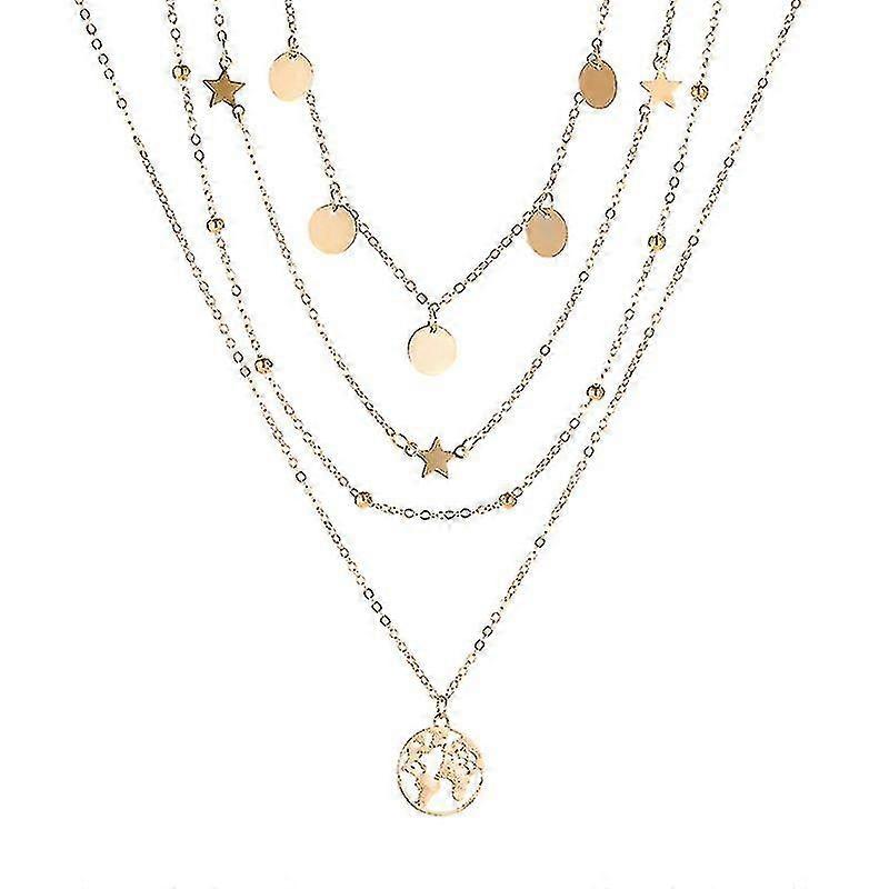 Vintage Exquisite Multilayer Pendant Necklace Set Charm Creative Simple Elegant