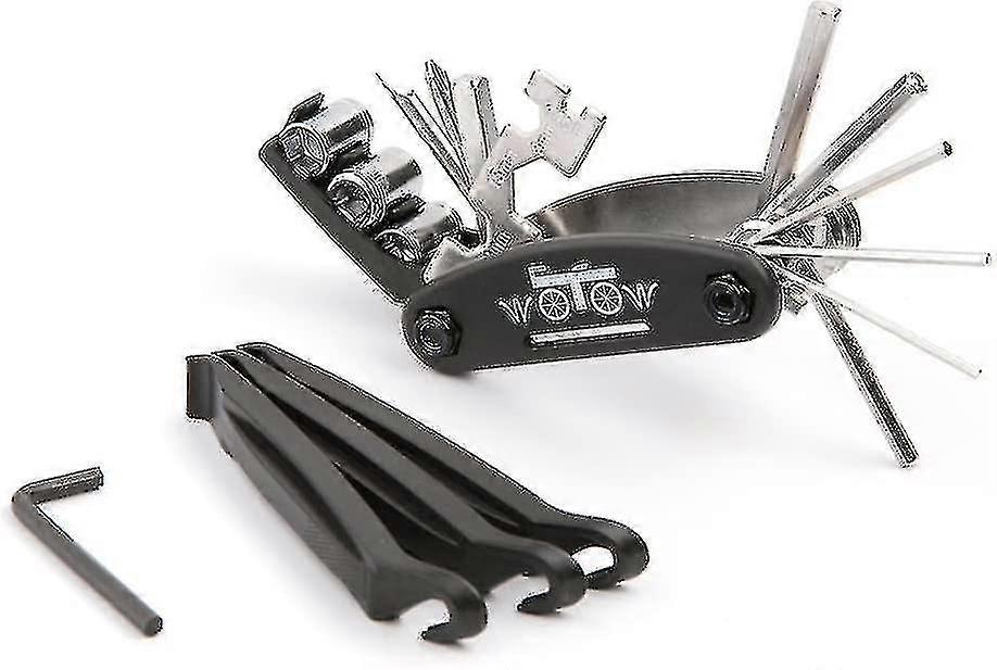 16 In 1 Bicycle Multi-function Tool Hexagonal Spoke Wrench With Tire Lever