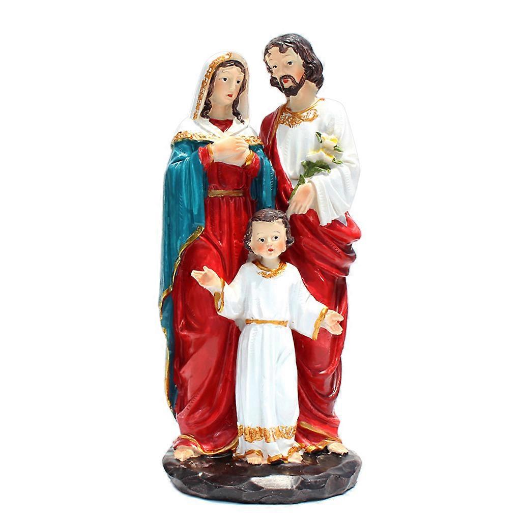 Religious Jesus Family Statue Desktop Ornament Resin Statue Figurine Creative Sculpture for Home Decor Indoor Creative Desktop Decoration Art Crafts P