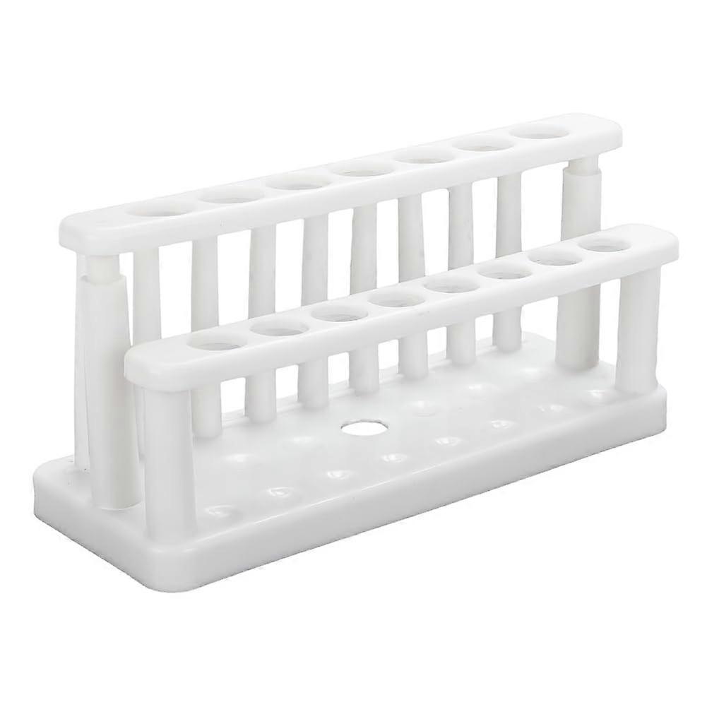 15 Hole Plastic Test Tube Holder 18mm 21mm Hole White Test Tube Rack with 8Pcs Drying Pins Plastic Centrifuge Tube Rack for Test Tube Chemistry Labora